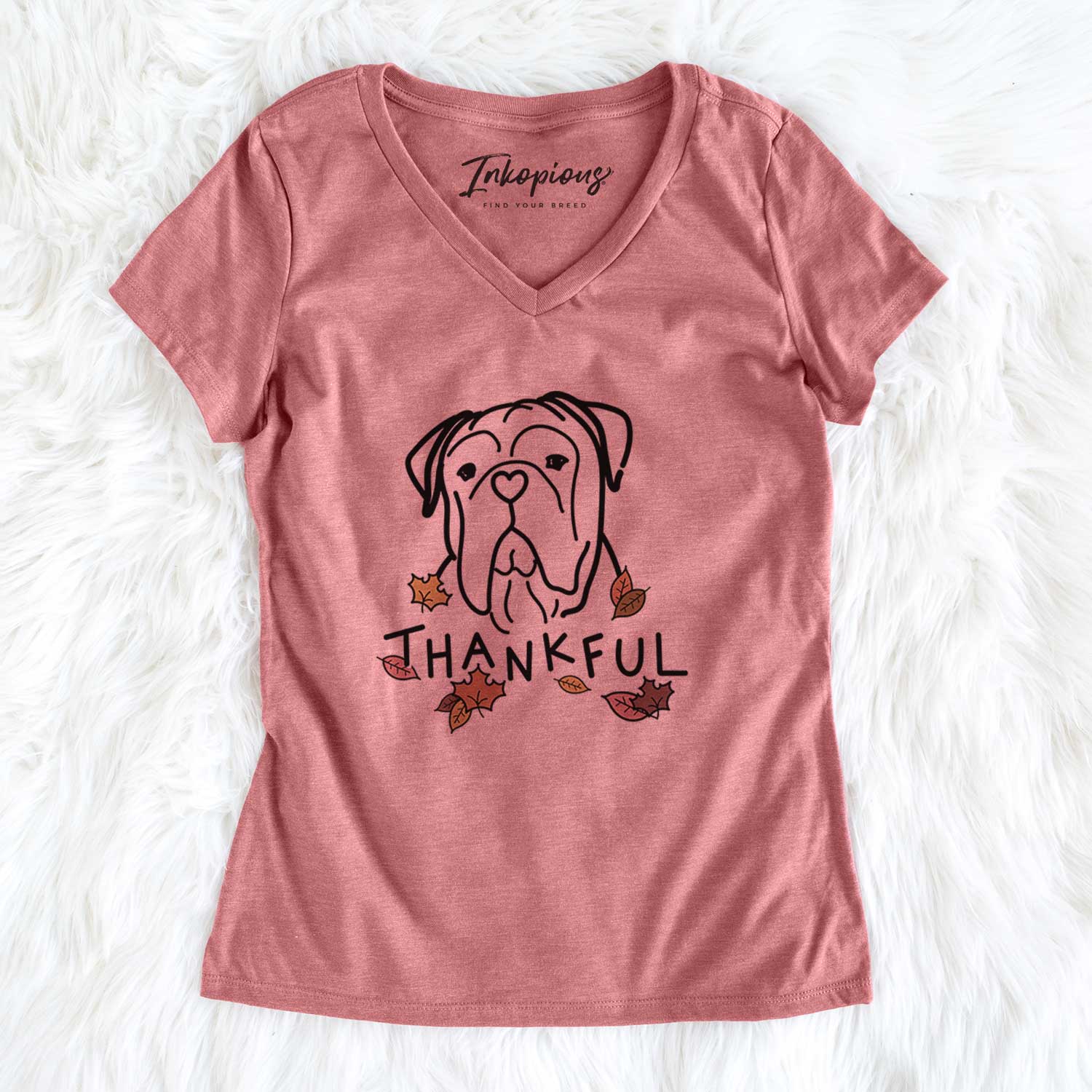 Thankful Bull Mastiff - Vivian - Women's Perfect V-neck Shirt