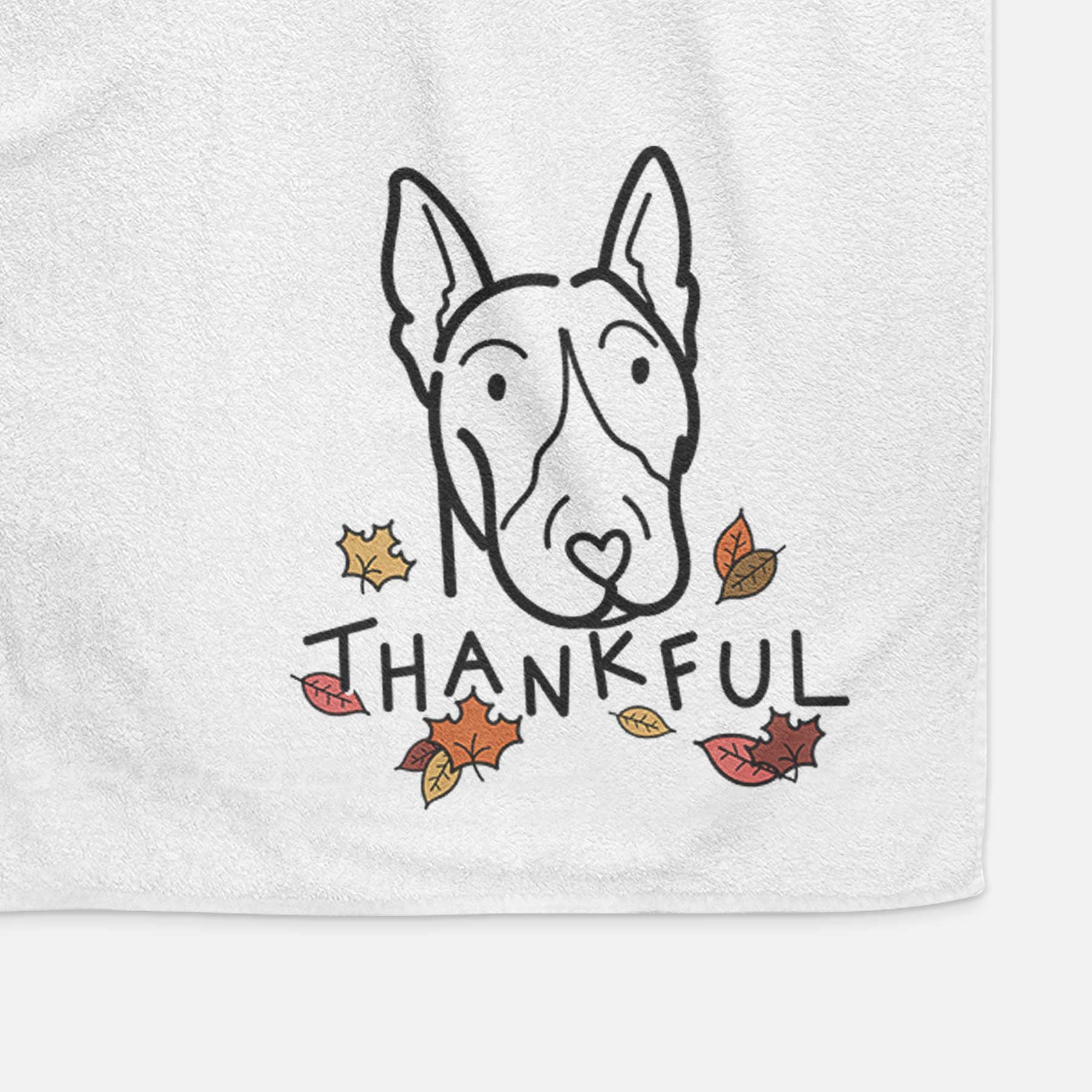 Thankful Bull Terrier - Decorative Hand Towel