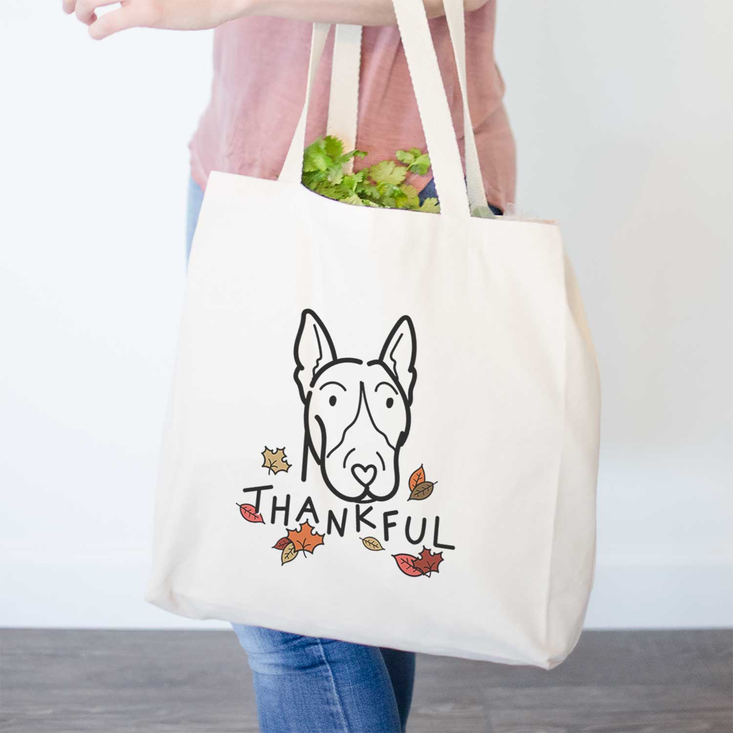 Thankful Bull Terrier - Tote Bag