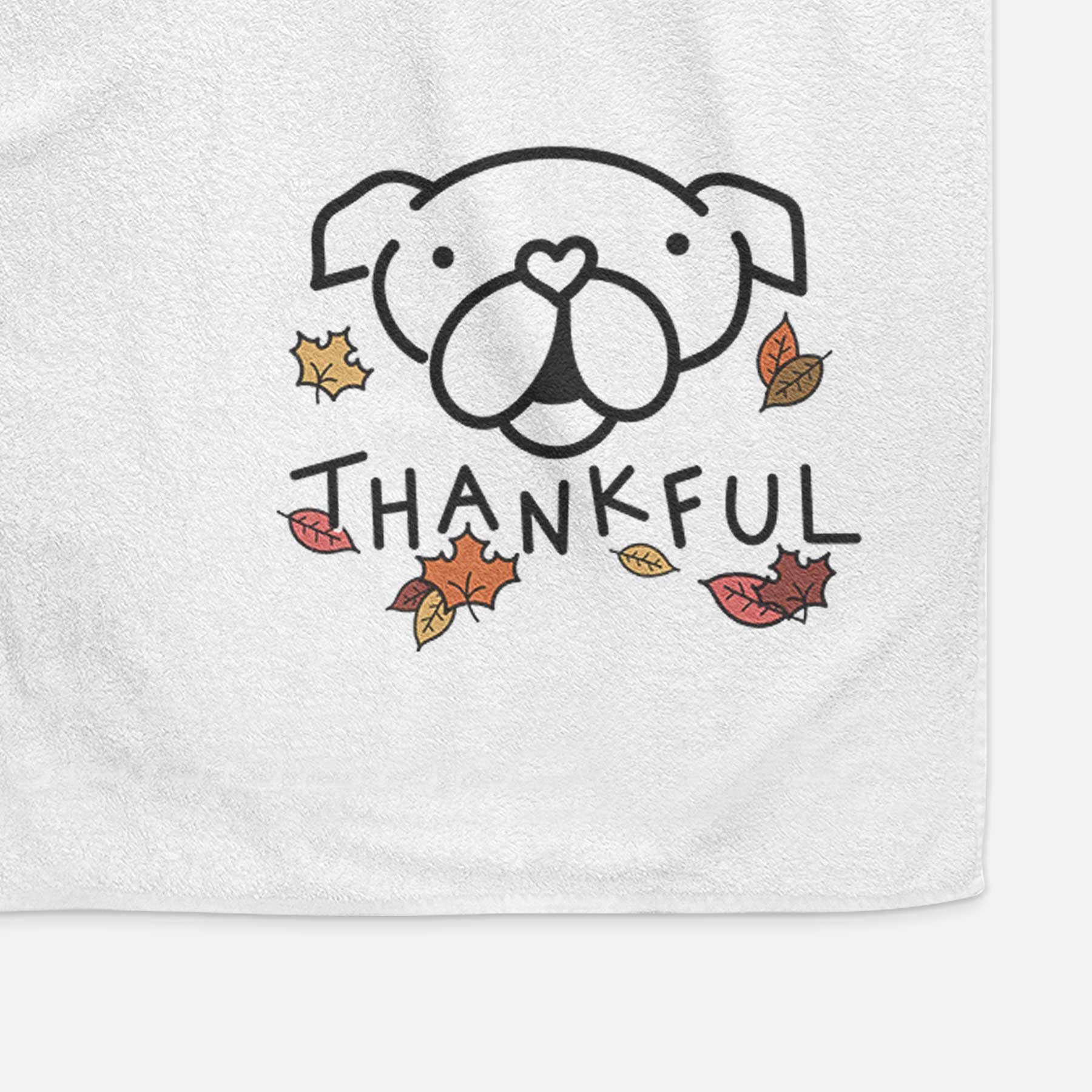 Thankful English Bulldog - Decorative Hand Towel