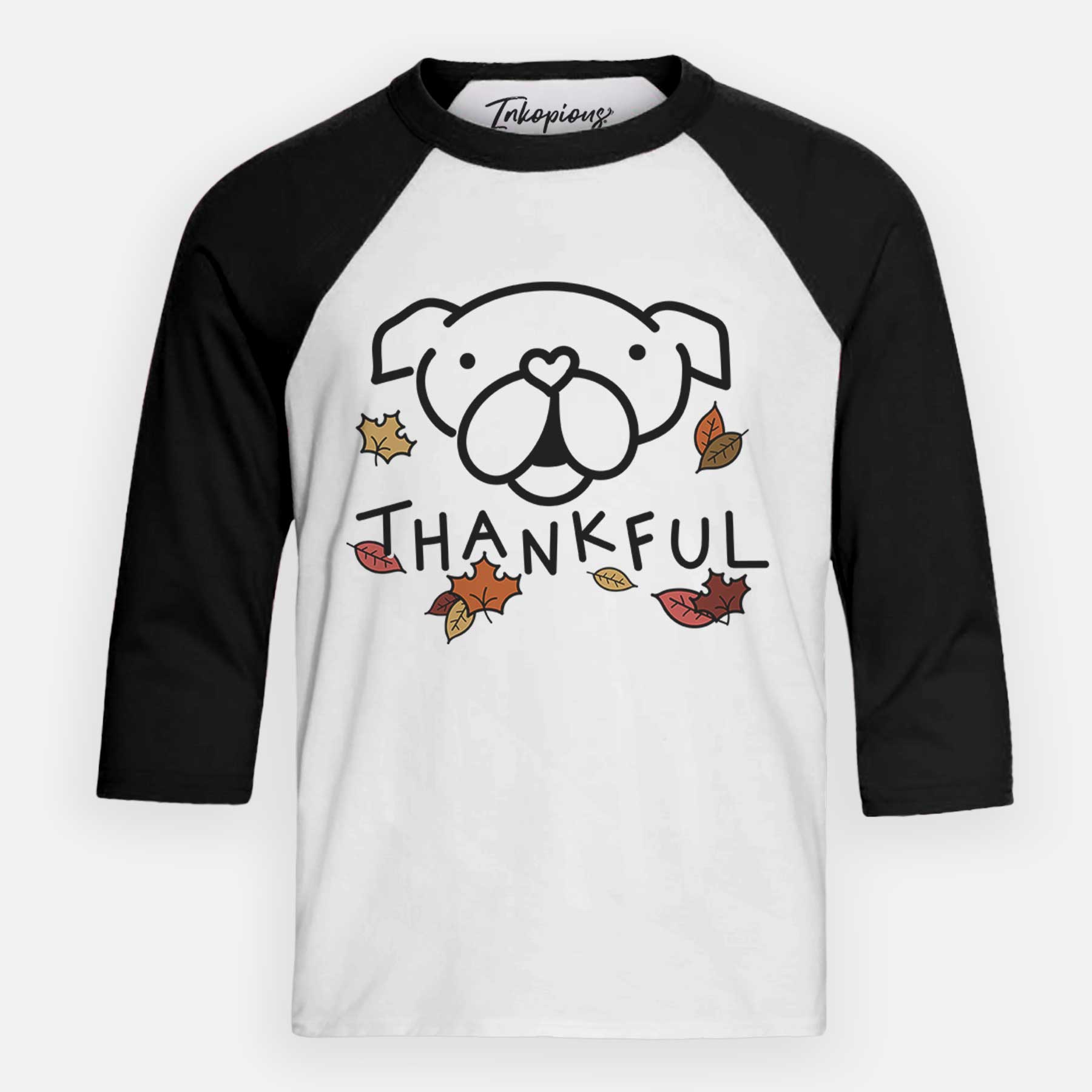 Thankful English Bulldog - Youth 3/4 Long Sleeve