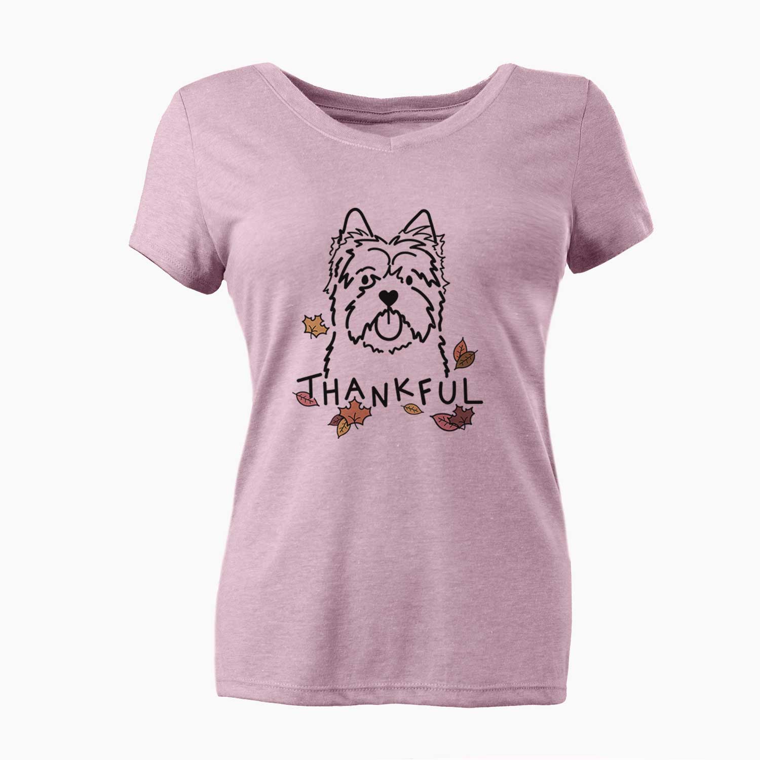 Thankful Cairn Terrier - Women's V-neck Shirt