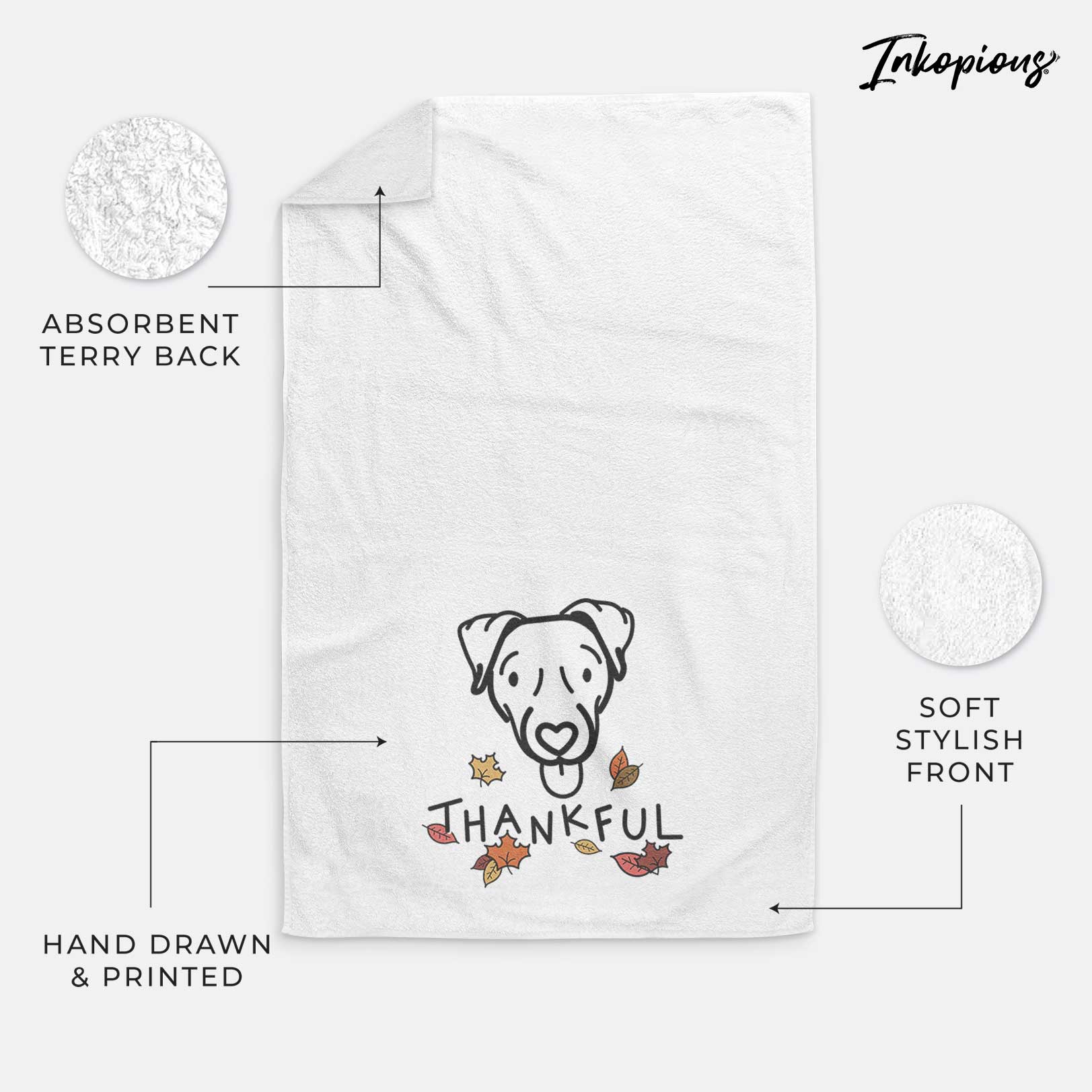 Thankful Jack Russell Terrier - Cammy - Decorative Hand Towel