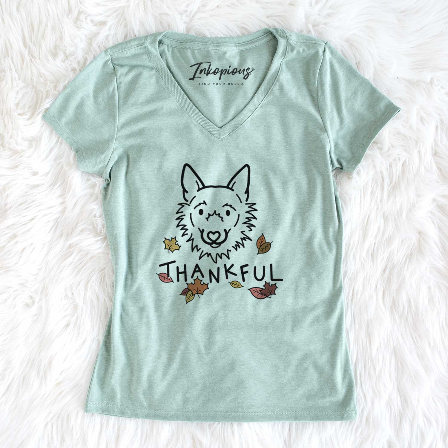 Thankful Super Mutt - Chewy - Women's V-neck Shirt