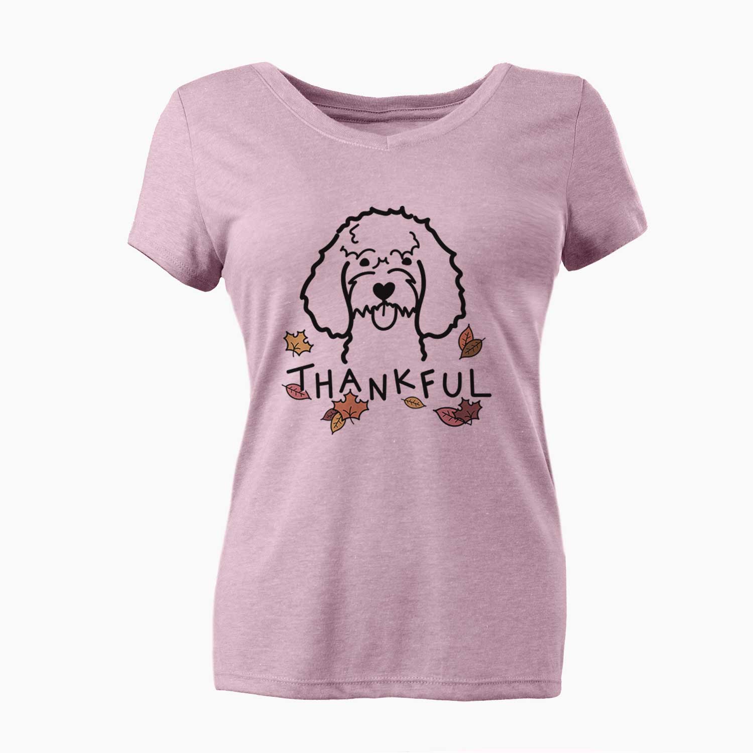 Thankful Cockapoo - Women's V-neck Shirt