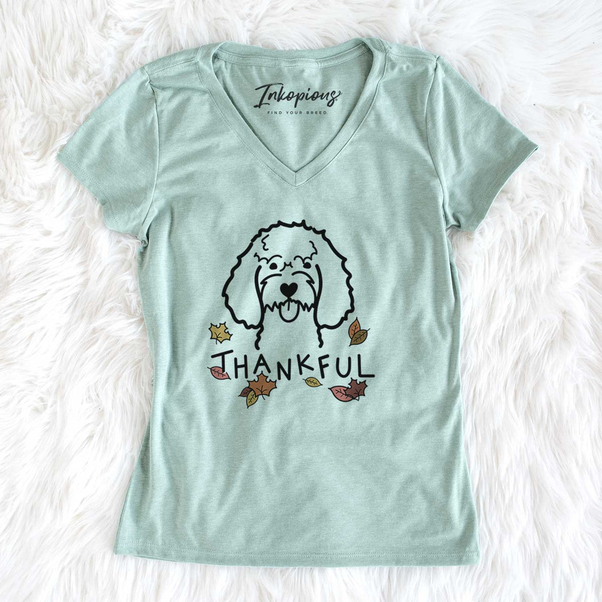 Thankful Cockapoo - Women&#39;s V-neck Shirt