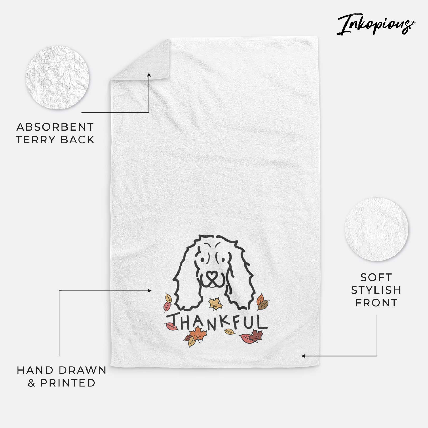 Thankful American Cocker Spaniel - Decorative Hand Towel