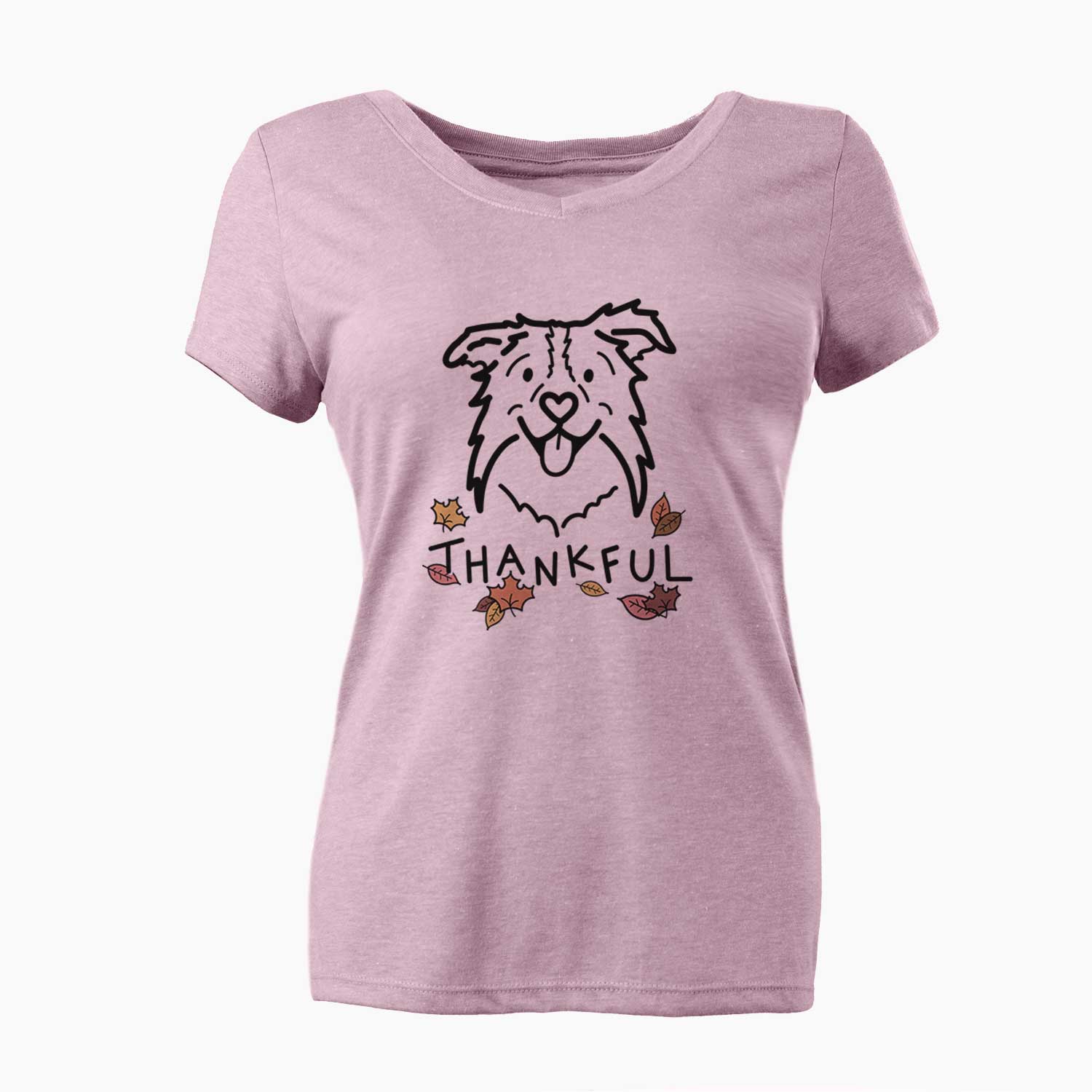 Thankful Border Collie - Cricket - Women's V-neck Shirt