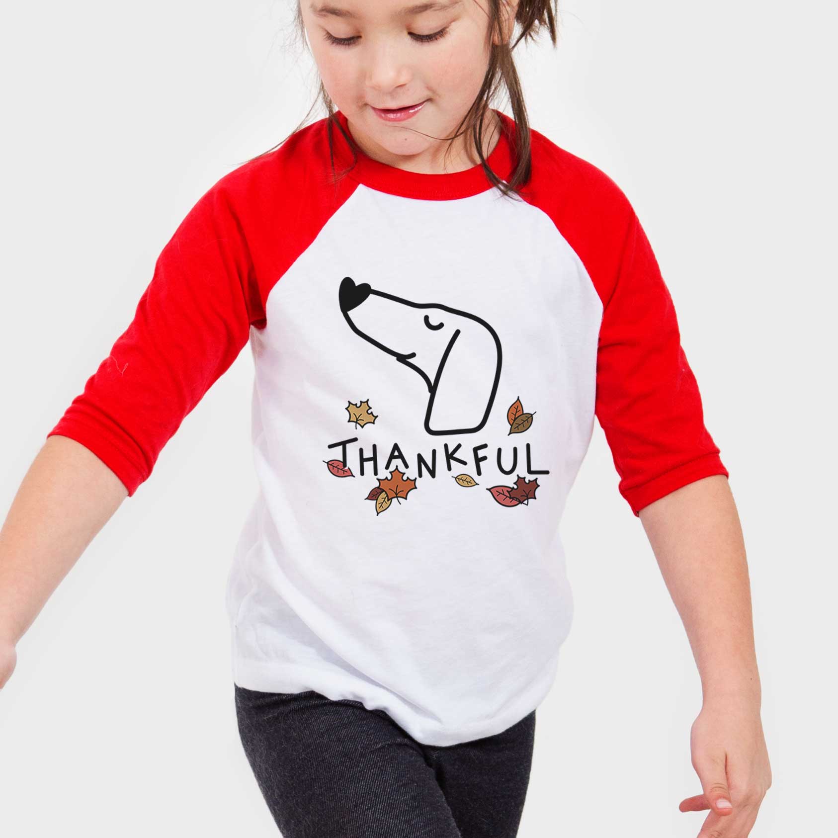 Thankful Dachshund - Youth 3/4 Long Sleeve