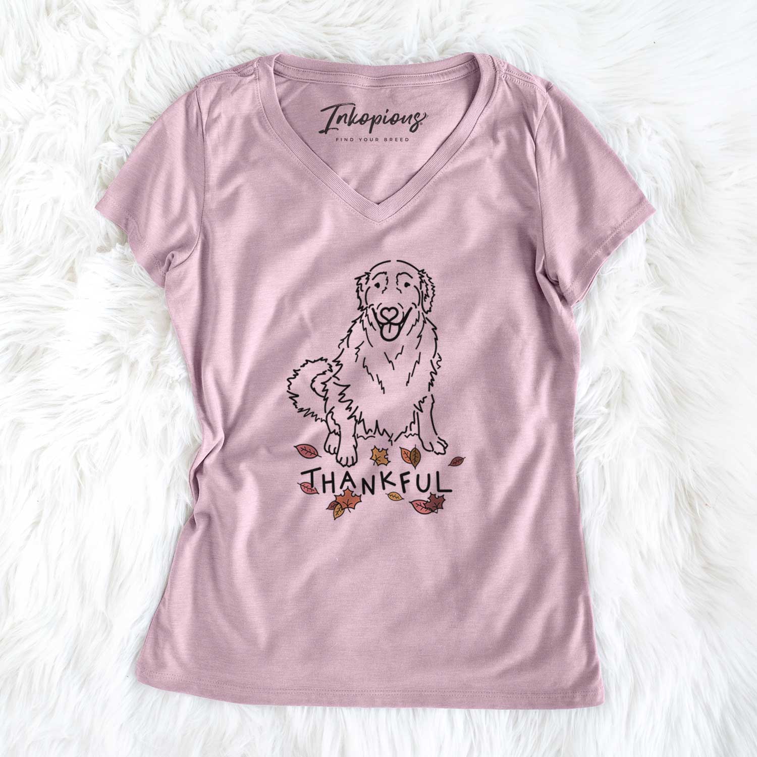 Thankful Golden Retriever - Daisy - Women's V-neck Shirt