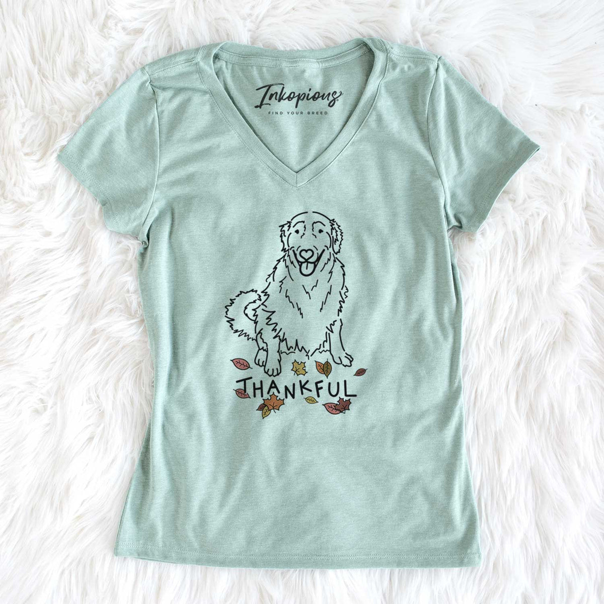 Thankful Golden Retriever - Daisy - Women&#39;s V-neck Shirt