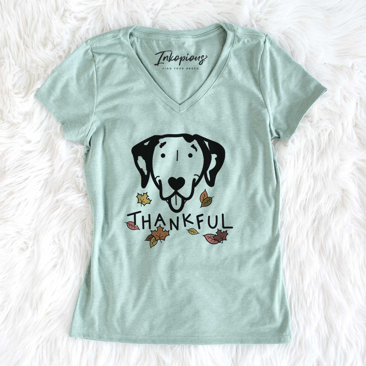 Thankful Dalmatian - Women&#39;s V-neck Shirt