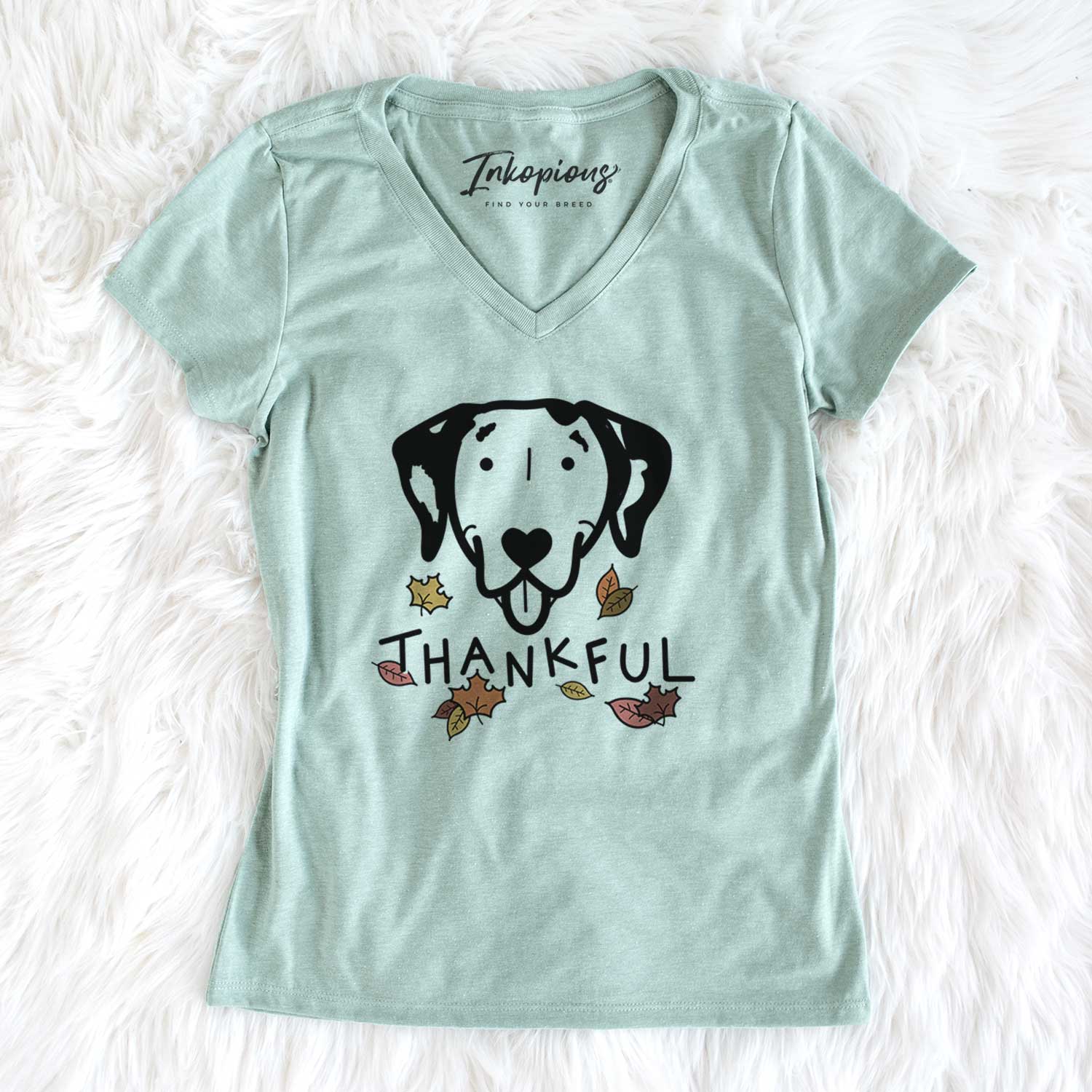 Thankful Dalmatian - Women's V-neck Shirt