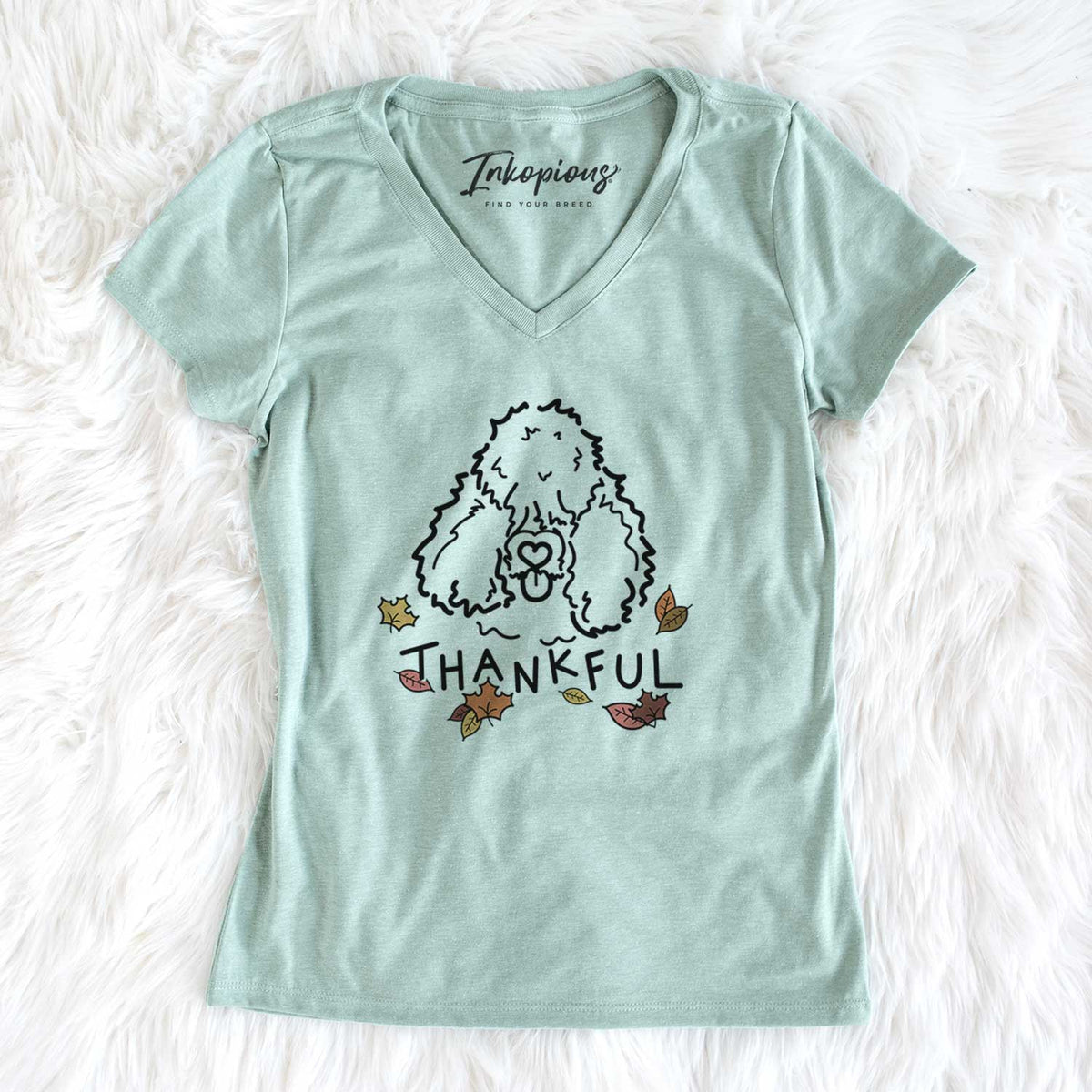 Thankful Bouvier des Flandres - Deeogey - Women&#39;s V-neck Shirt