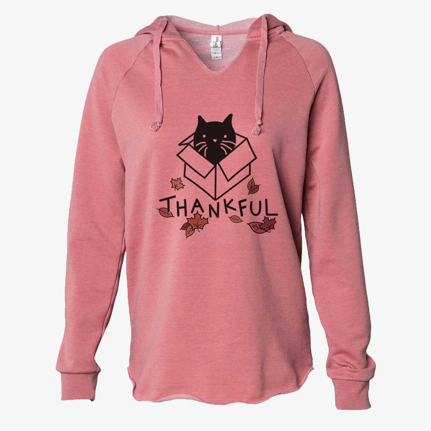 Thankful Black Cat in a Box - Doc - Cali Wave Hooded Sweatshirt