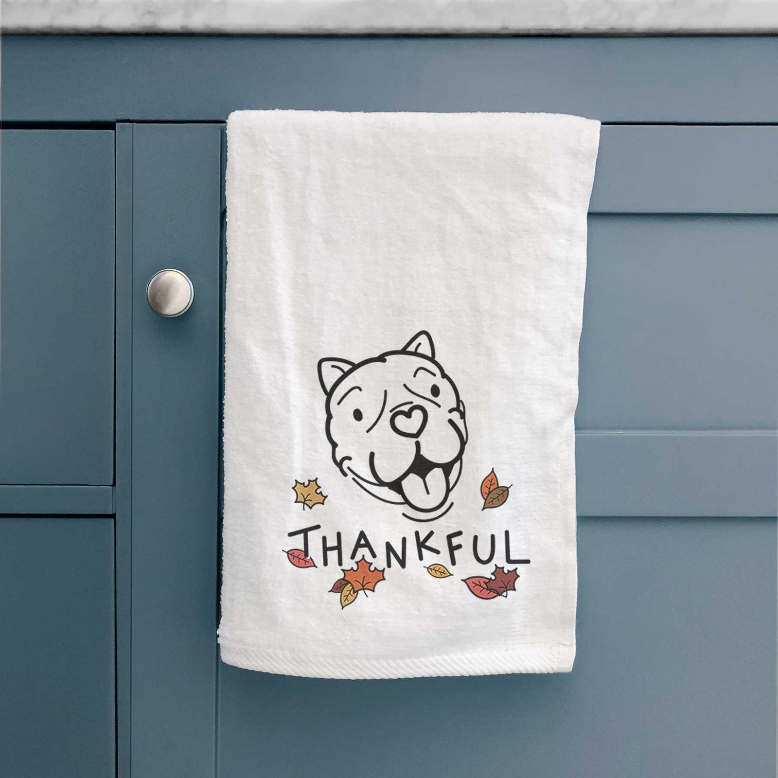 Thankful American Bulldog - Draco - Decorative Hand Towel