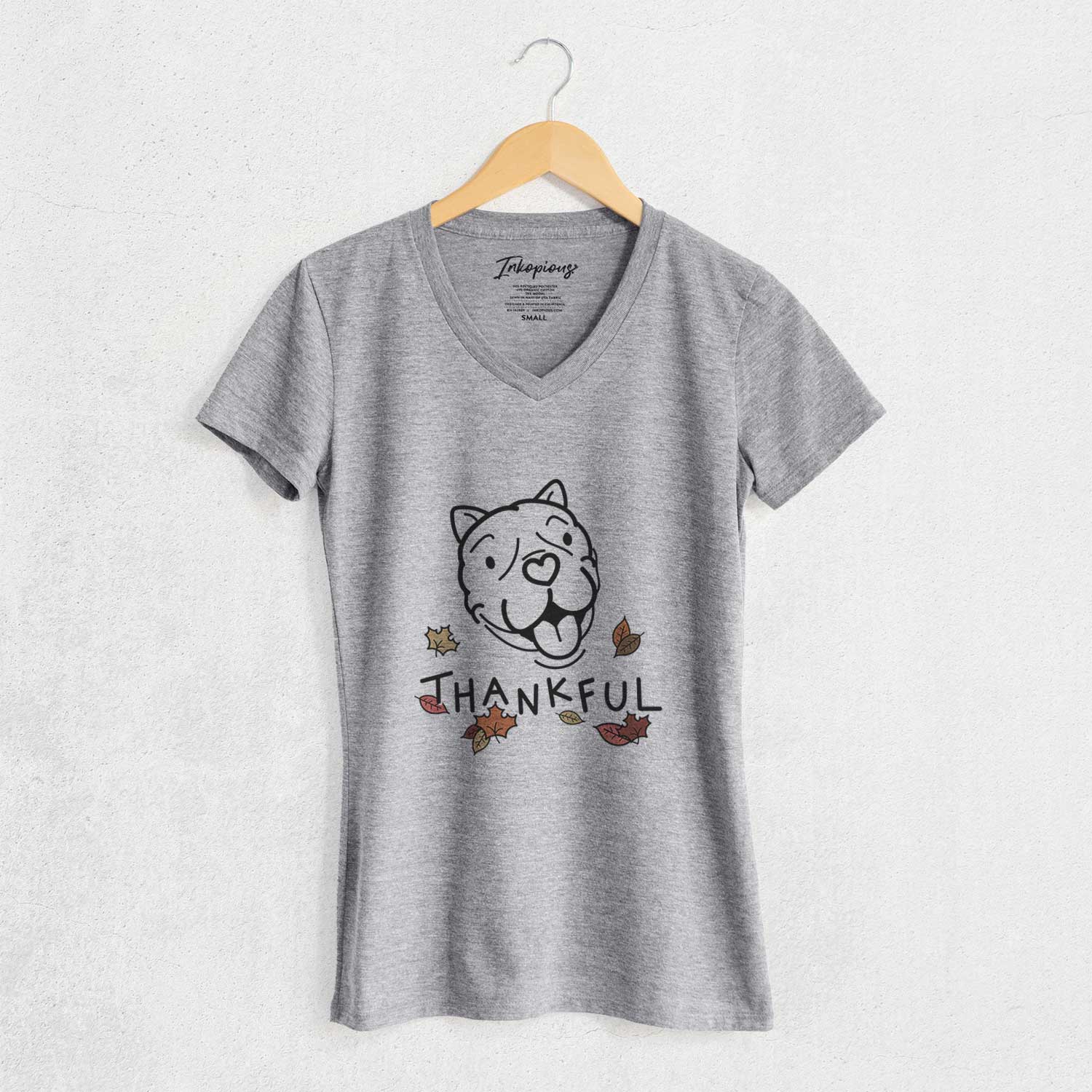 Thankful American Bulldog - Draco - Women's V-neck Shirt