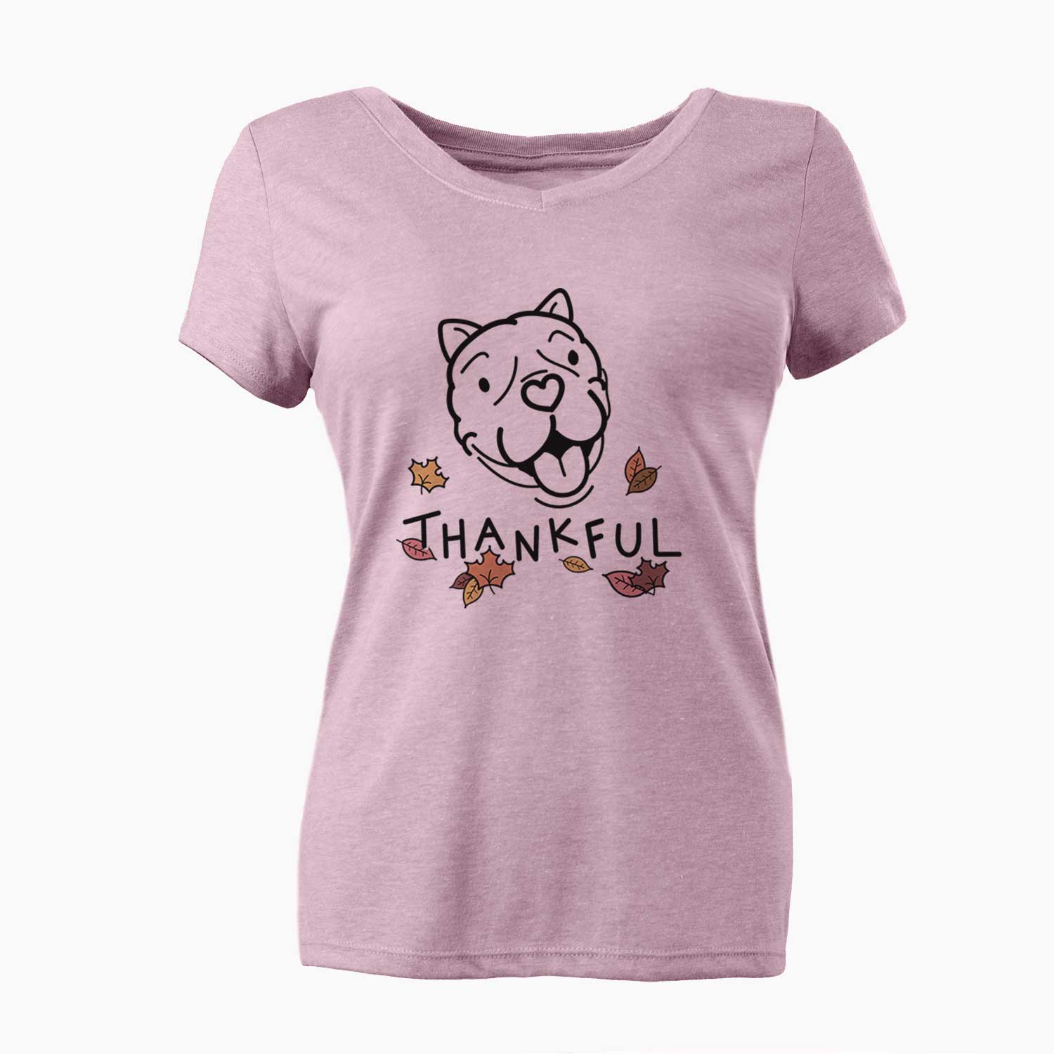 Thankful American Bulldog - Draco - Women's V-neck Shirt