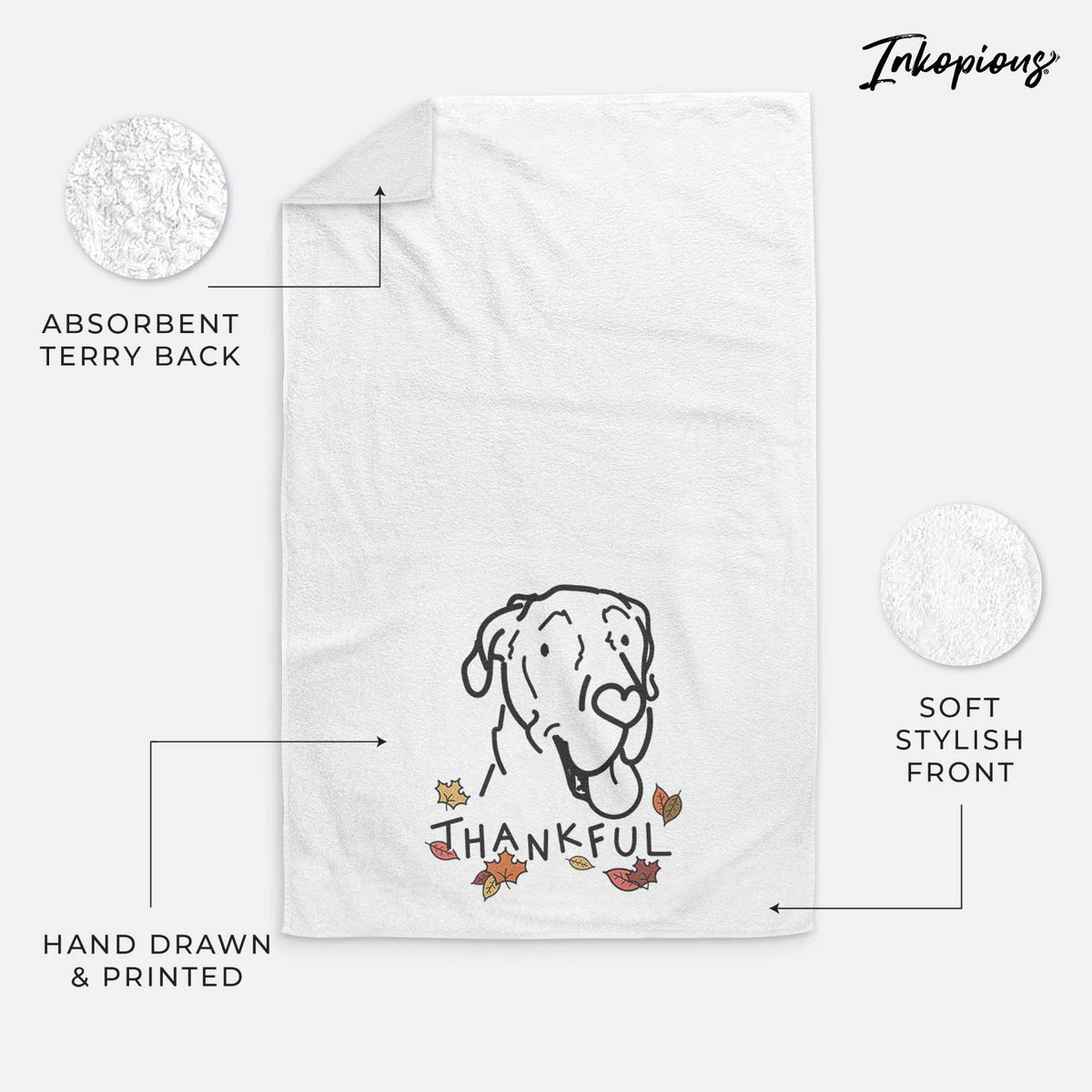 Thankful Great Dane - Duncan - Decorative Hand Towel