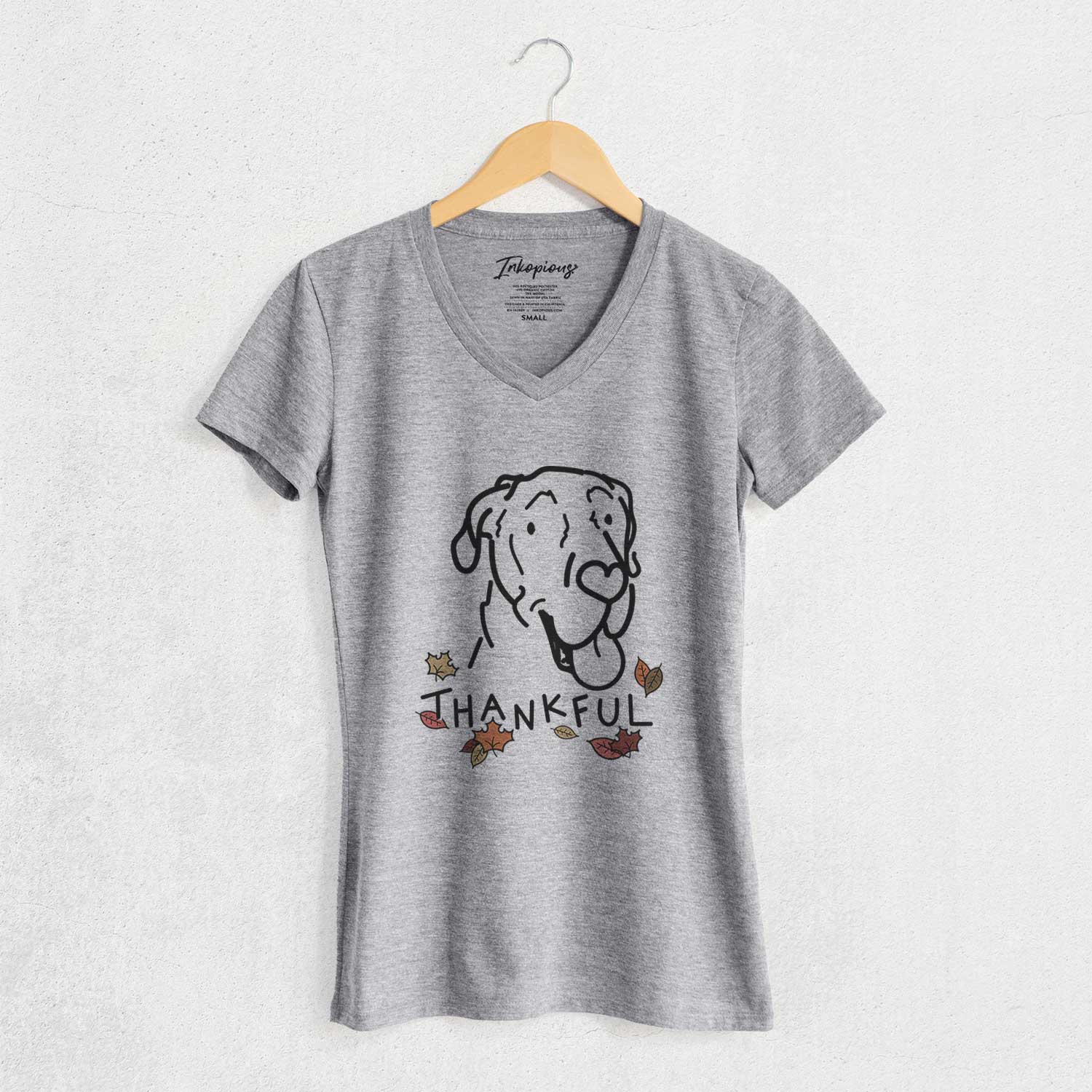 Thankful Great Dane - Duncan - Women's V-neck Shirt