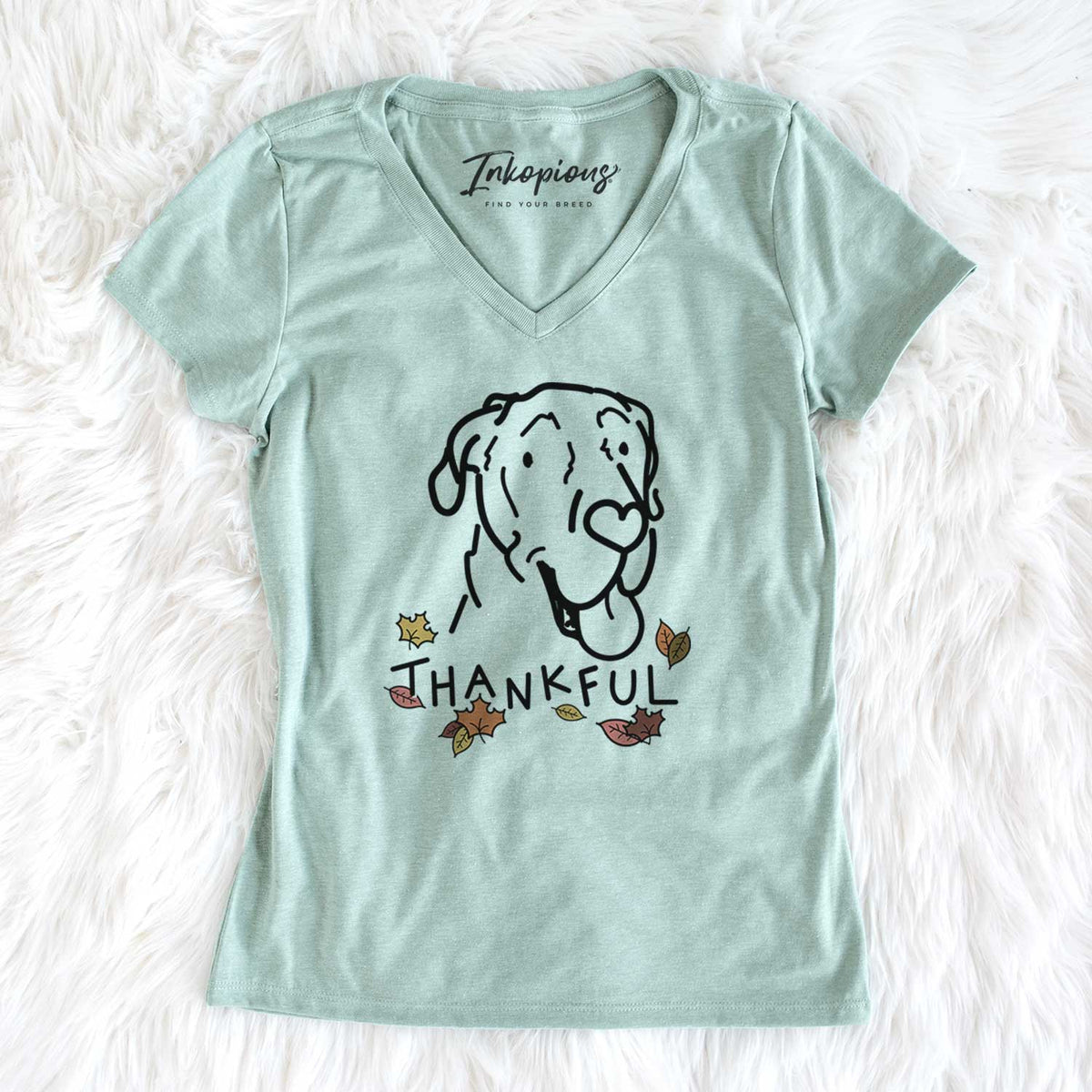 Thankful Great Dane - Duncan - Women&#39;s V-neck Shirt