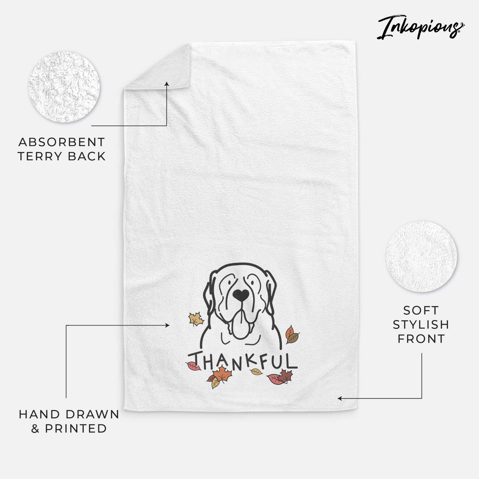 Thankful English Mastiff - Decorative Hand Towel