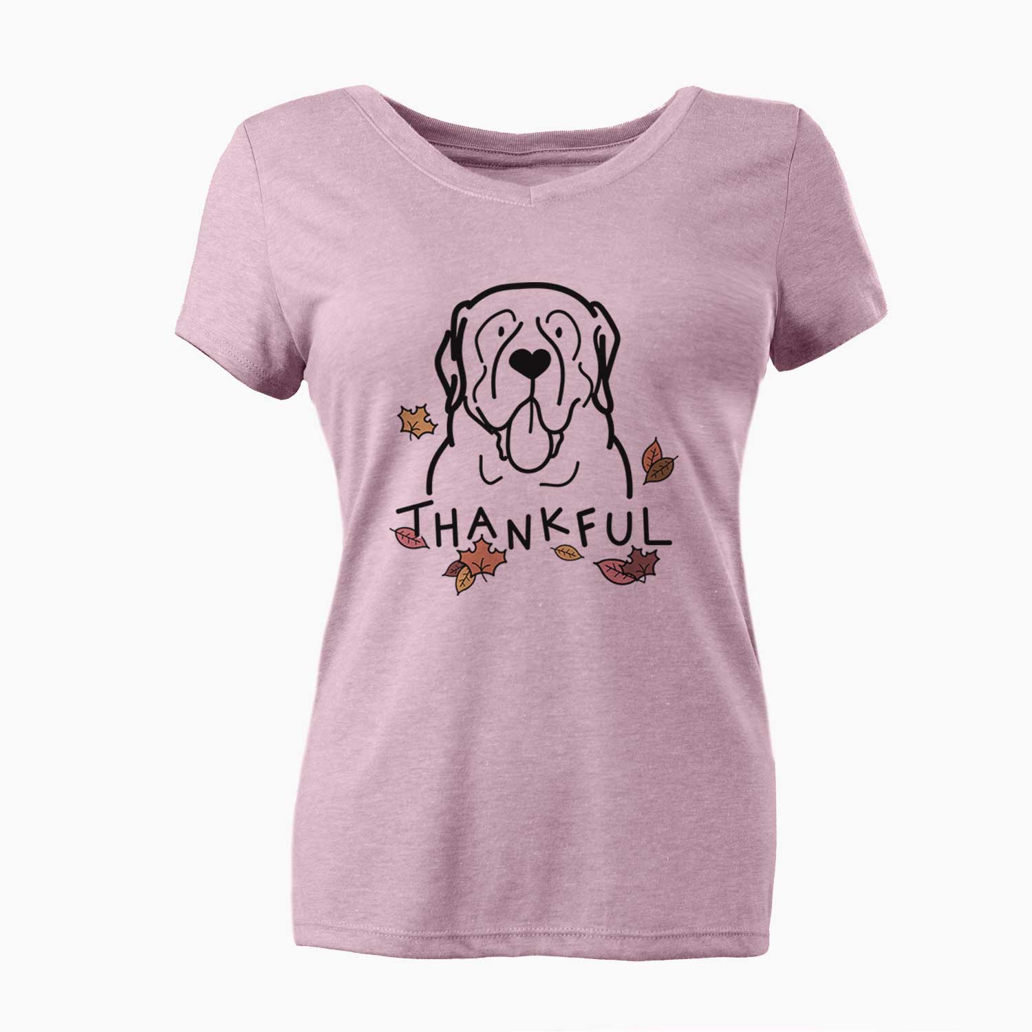 Thankful English Mastiff - Women's V-neck Shirt