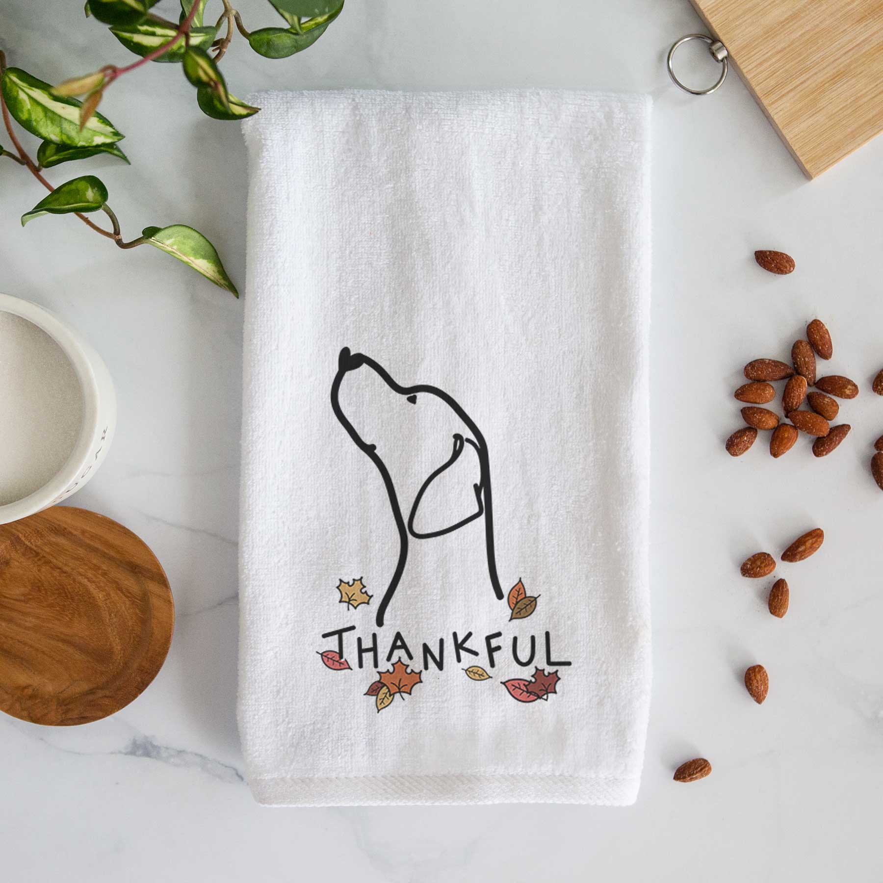 Thankful English Pointer Profile - Decorative Hand Towel