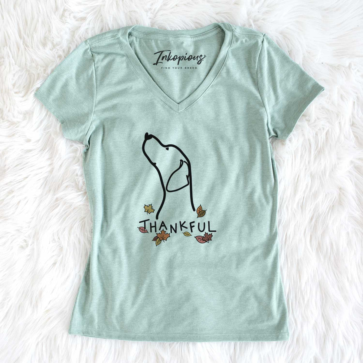 Thankful English Pointer Profile - Women&#39;s V-neck Shirt