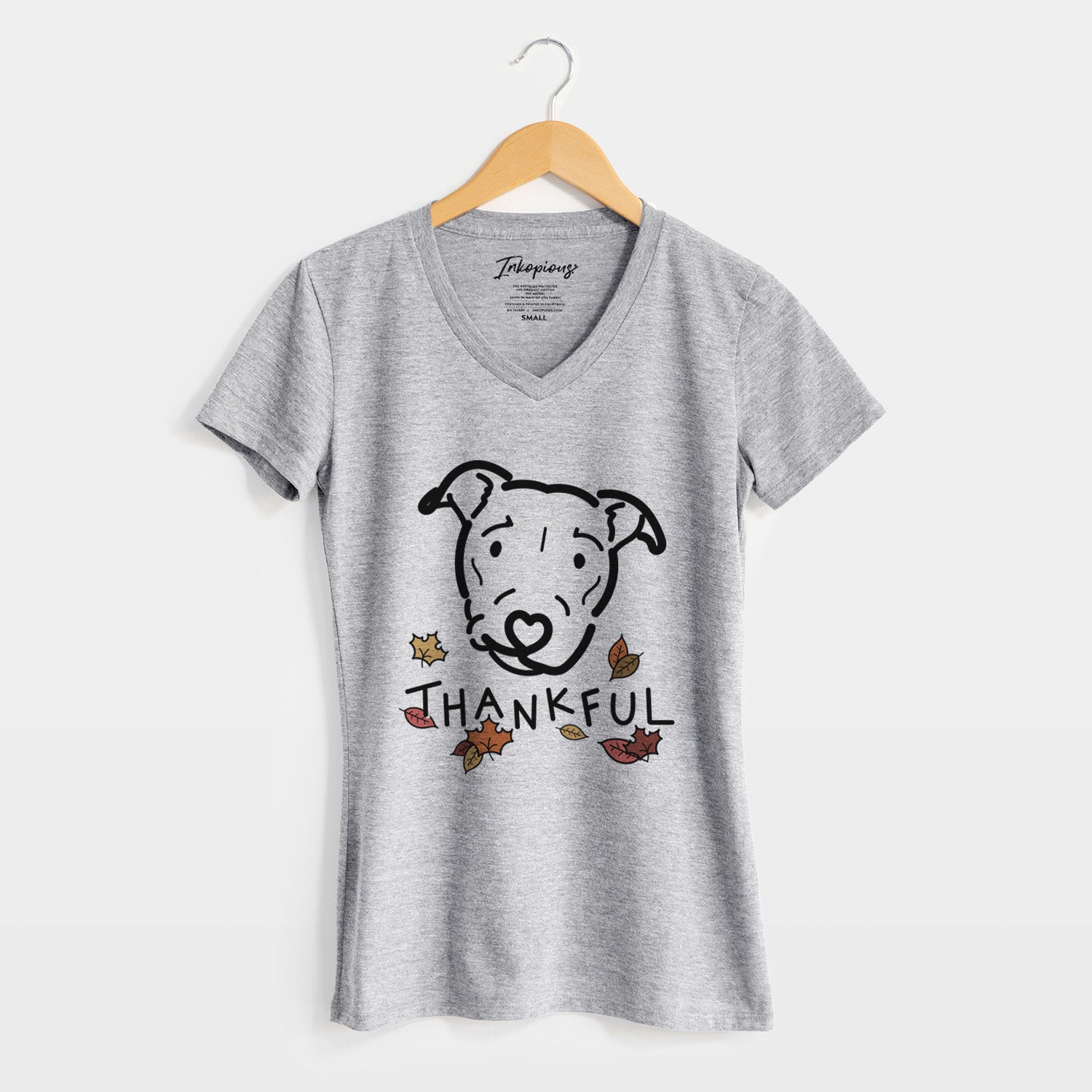 Thankful Pitbull Mix - Ernie - Women's V-neck Shirt