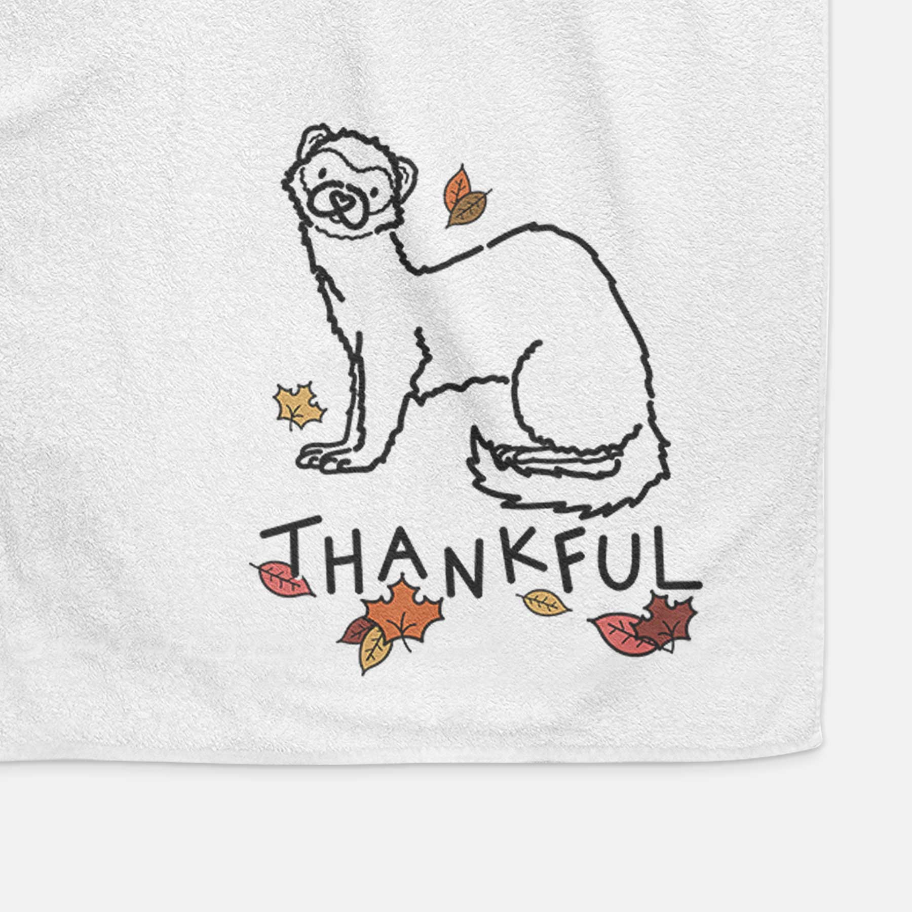 Thankful Ferret - Fern - Decorative Hand Towel