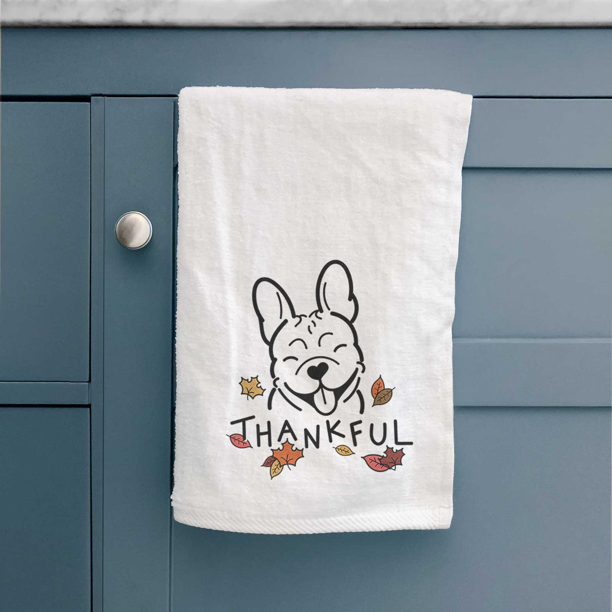 Thankful French Bulldog - Decorative Hand Towel