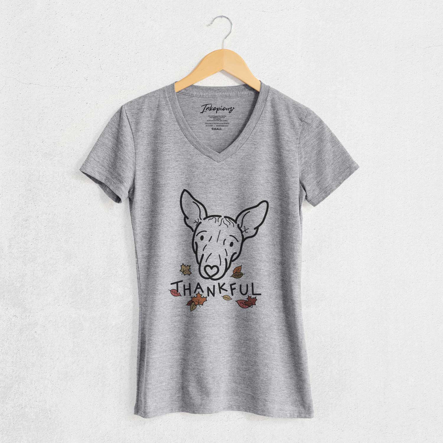 Thankful American Hairless Terrier - Georgia - Women's V-neck Shirt