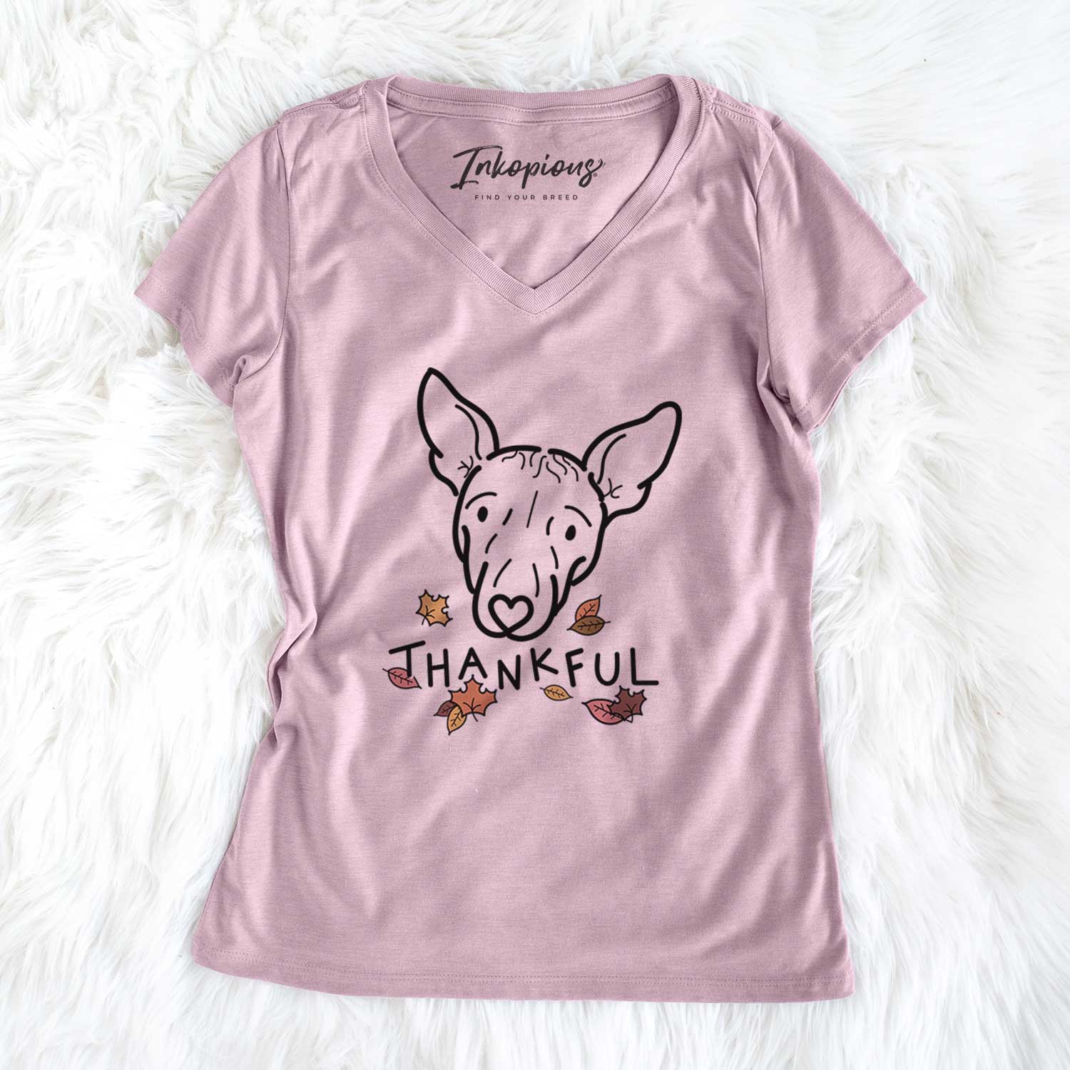 Thankful American Hairless Terrier - Georgia - Women's V-neck Shirt