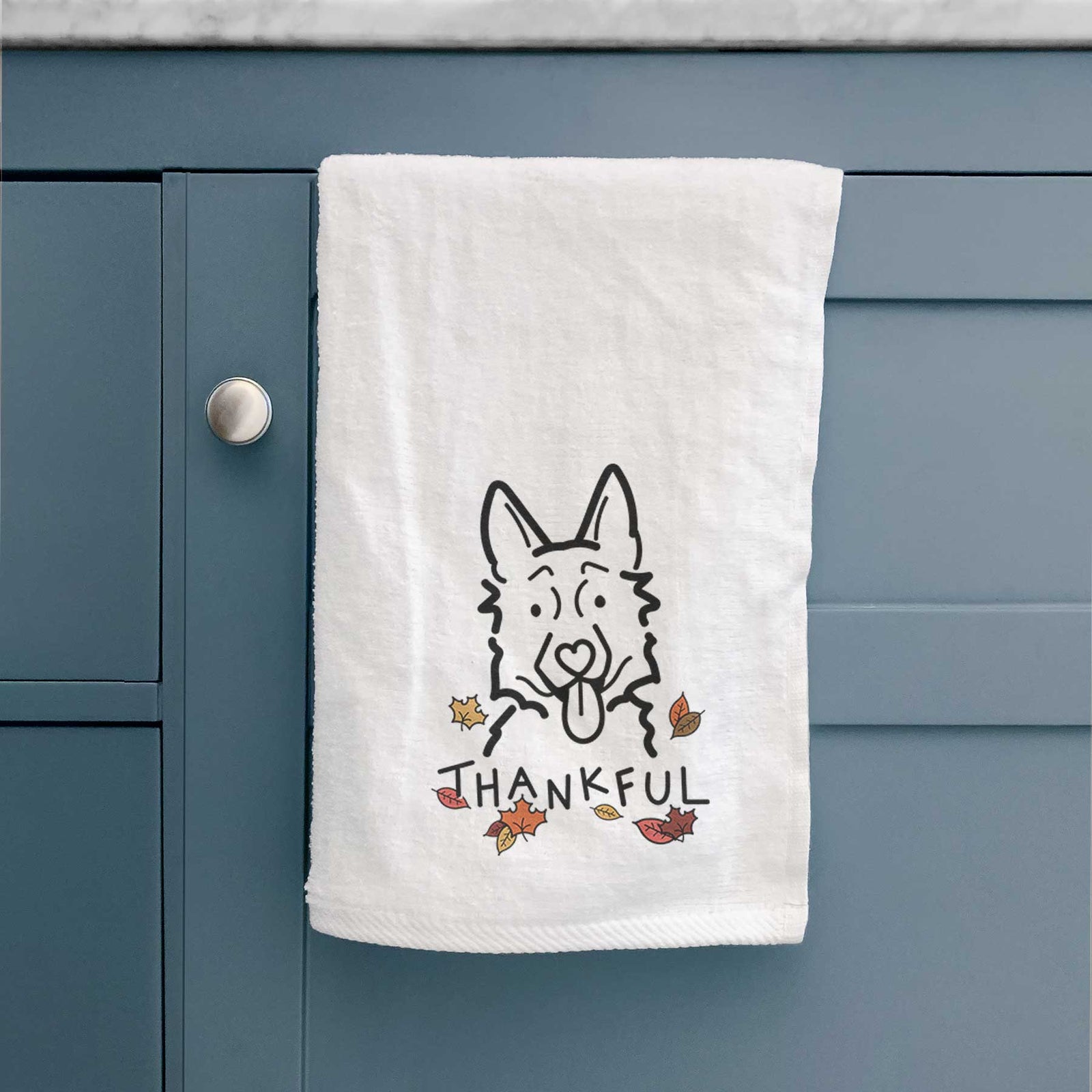 Thankful German Shepherd - Decorative Hand Towel