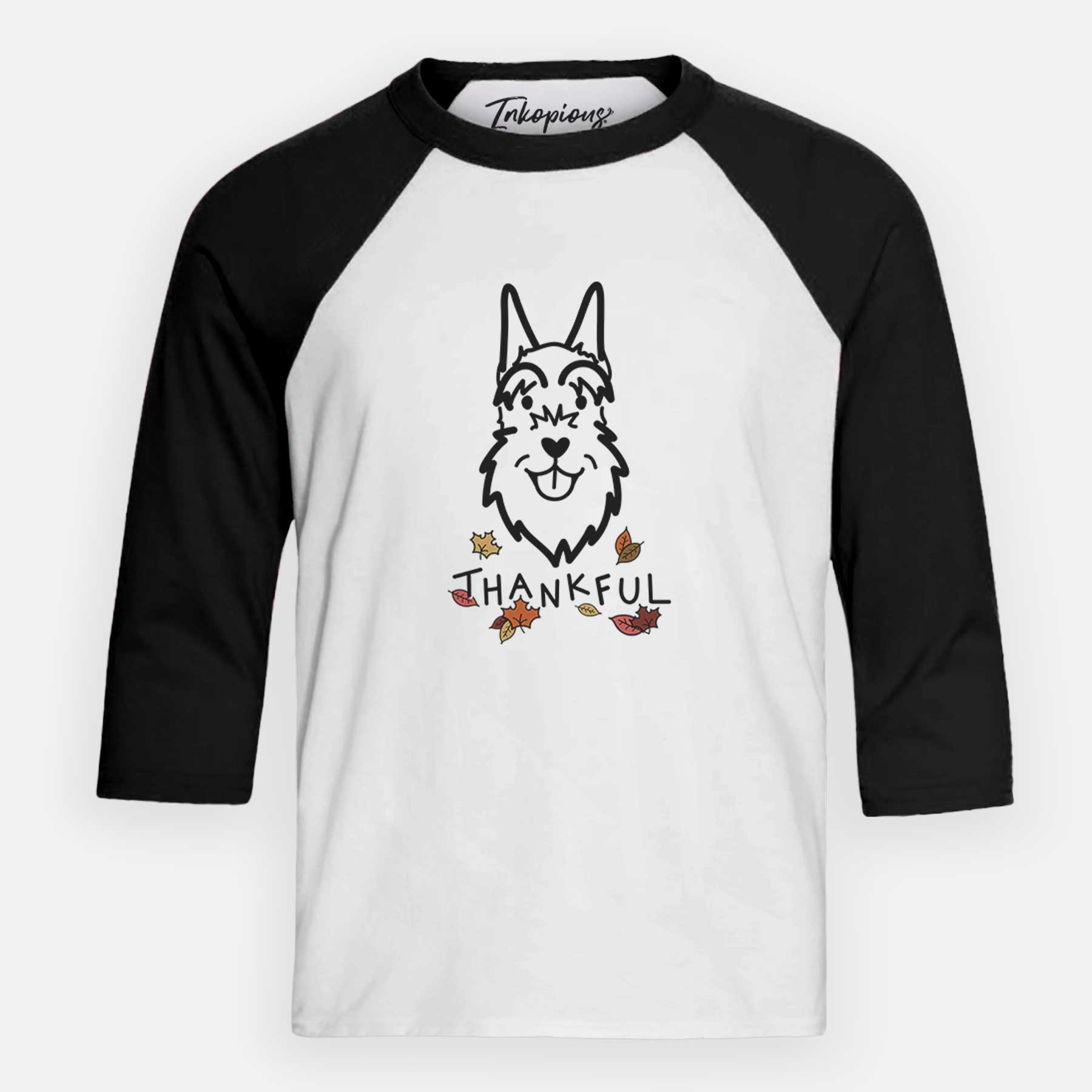 Thankful Schnauzer Cropped Ears - Youth 3/4 Long Sleeve