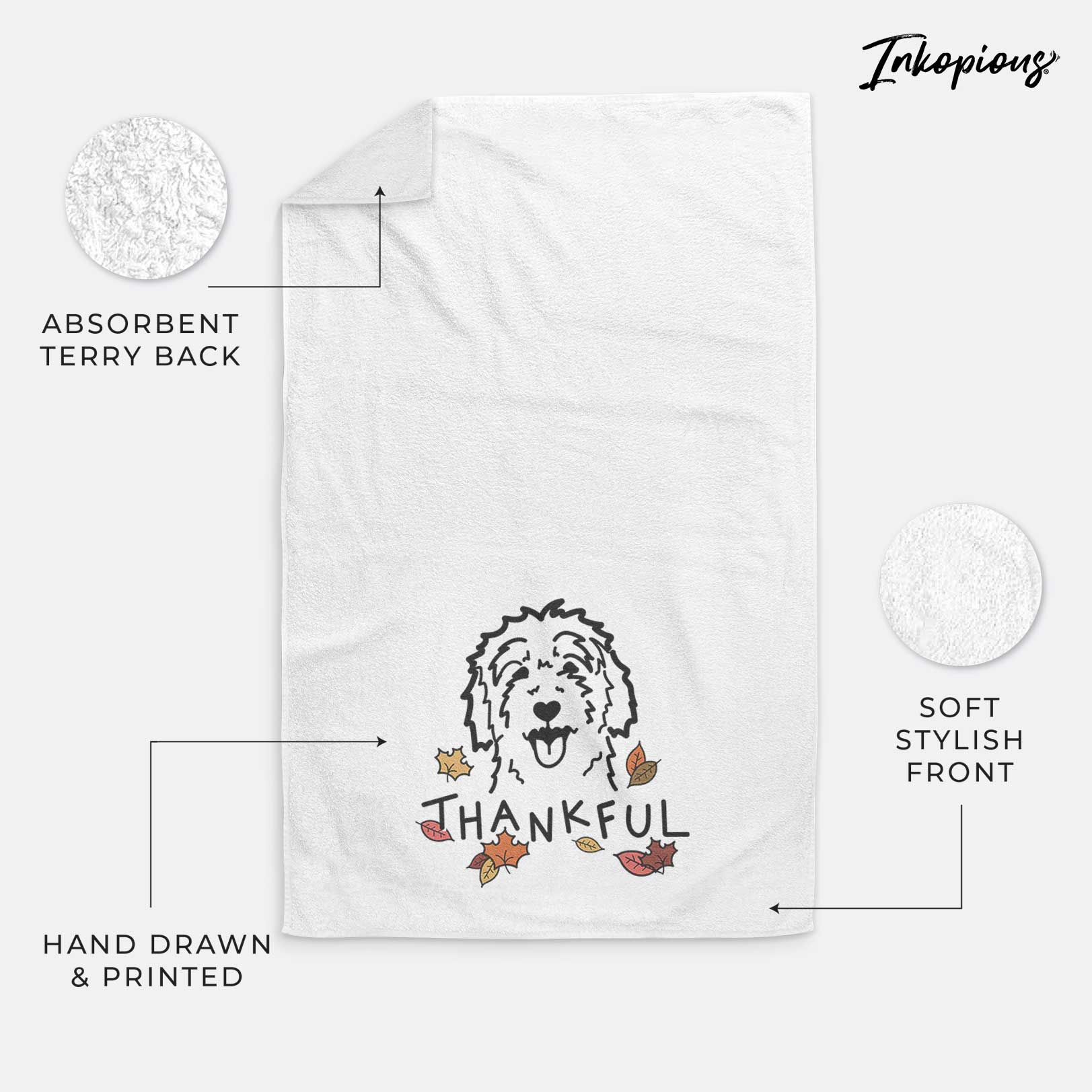 Thankful Goldendoodle - Decorative Hand Towel