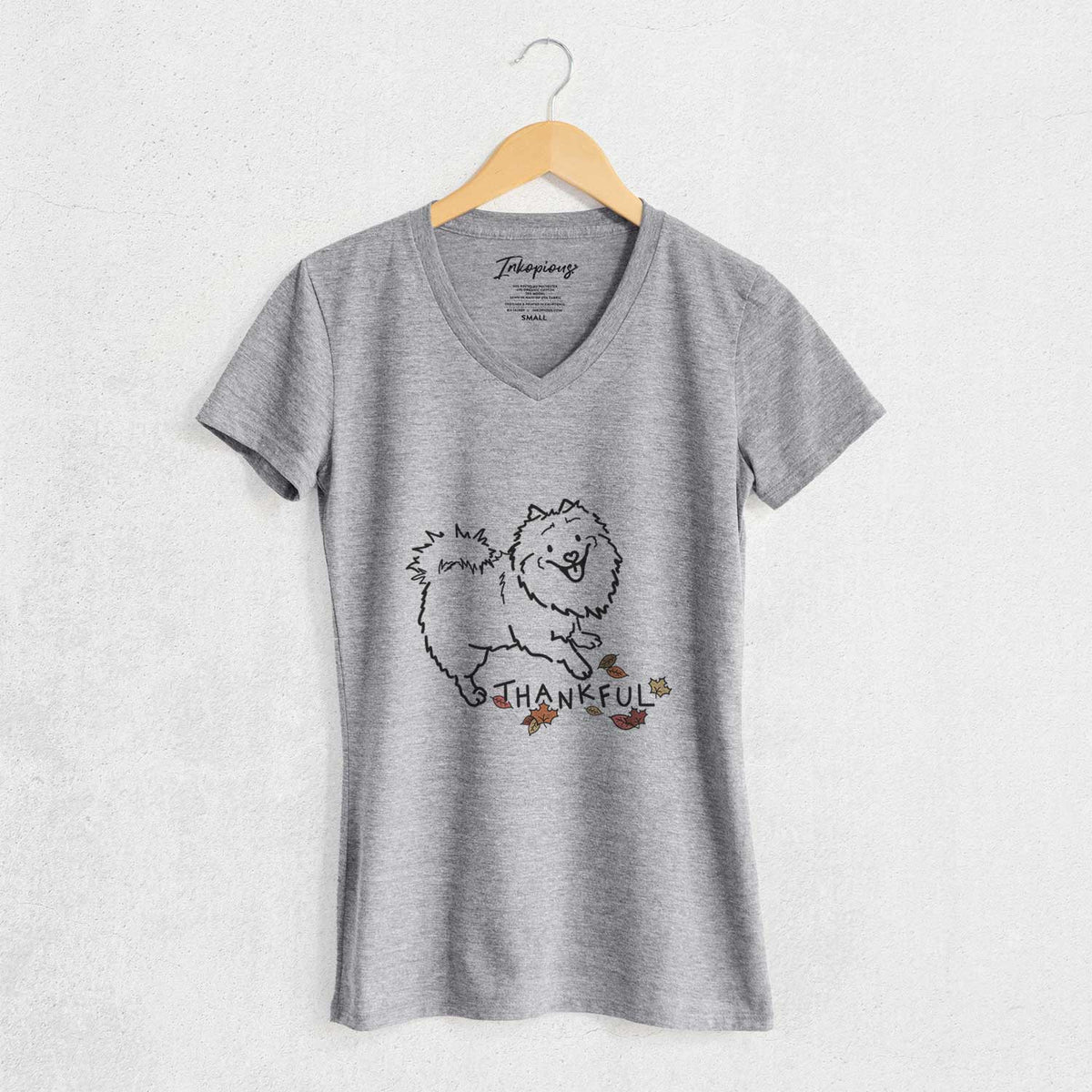 Thankful Pomeranian Mix - Goldie - Women's V-neck Shirt