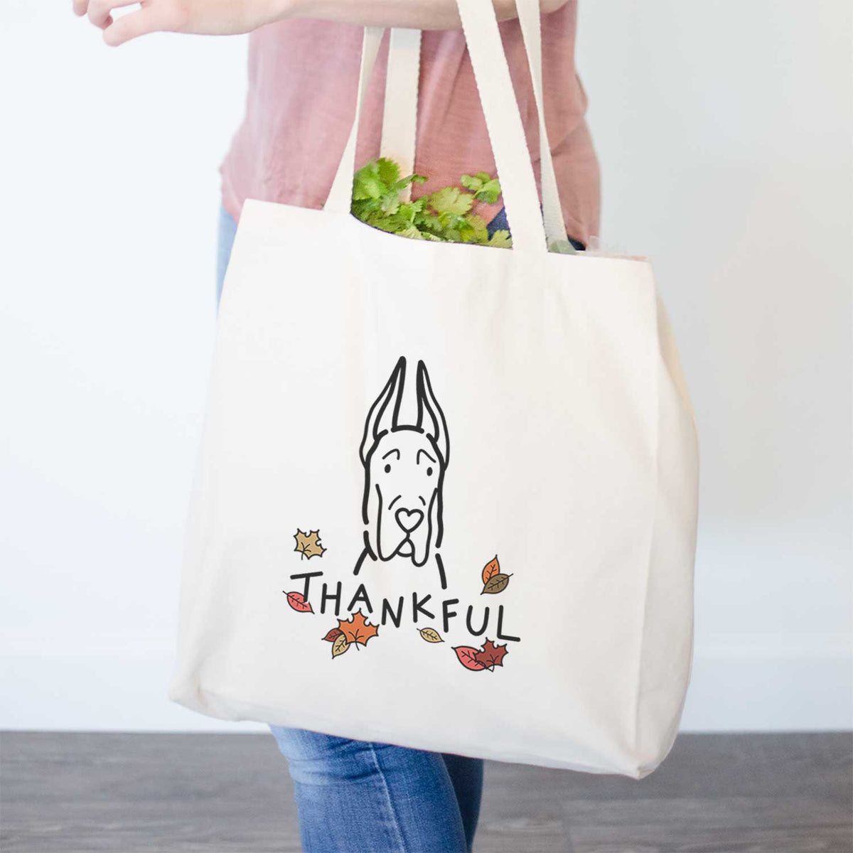 Thankful Great Dane with Cropped Ears - Tote Bag