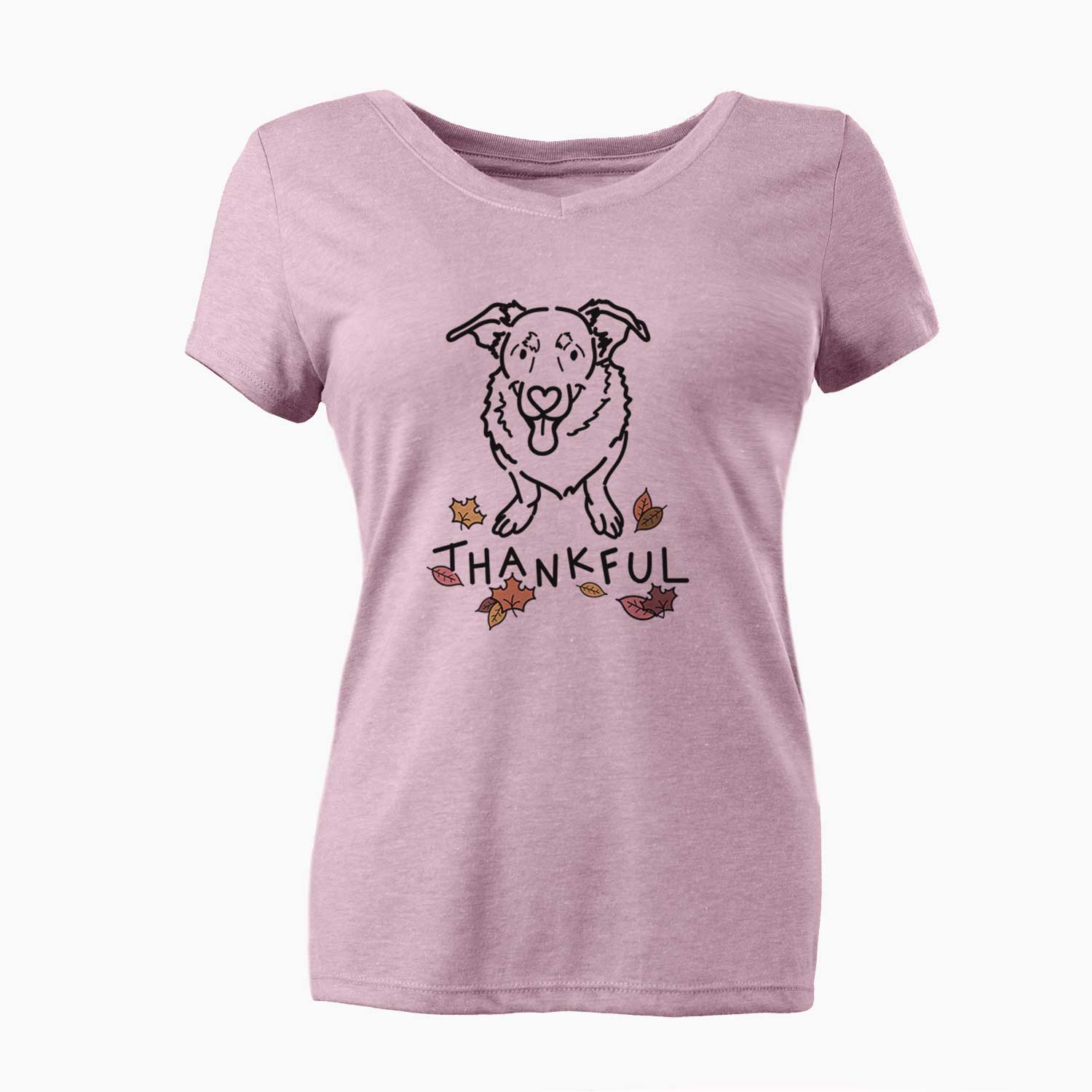 Thankful Basset Hound German Shepherd Mix - Gretchen - Women's V-neck Shirt