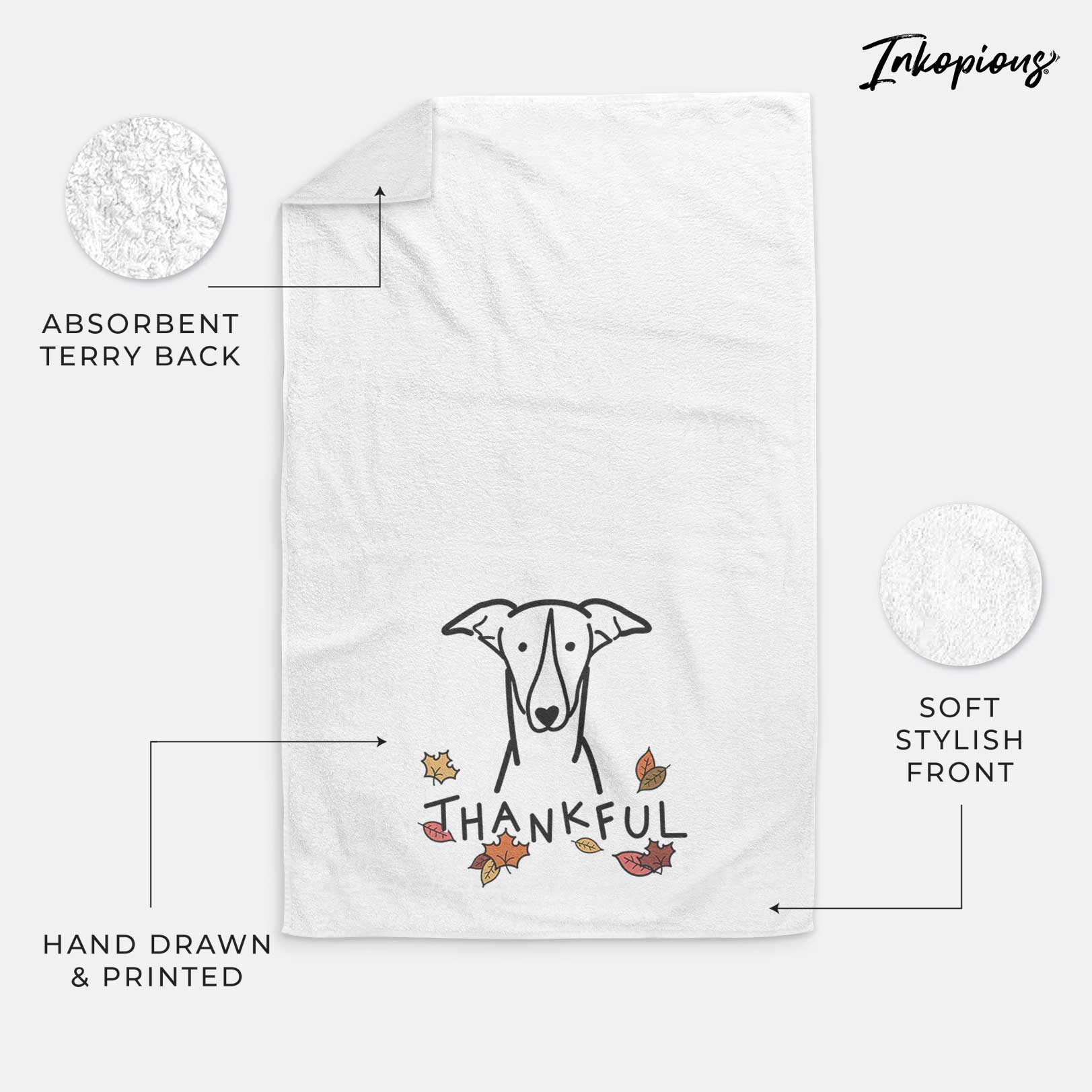 Thankful Greyhound - Decorative Hand Towel