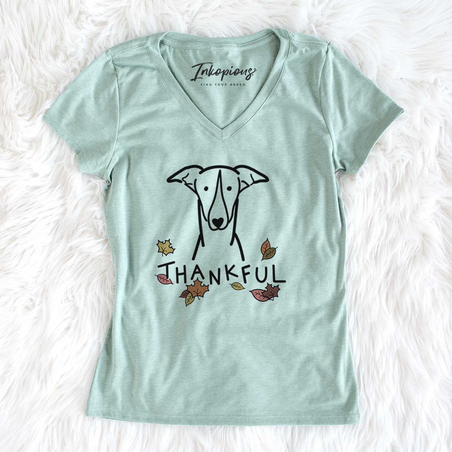 Thankful Greyhound - Women's V-neck Shirt