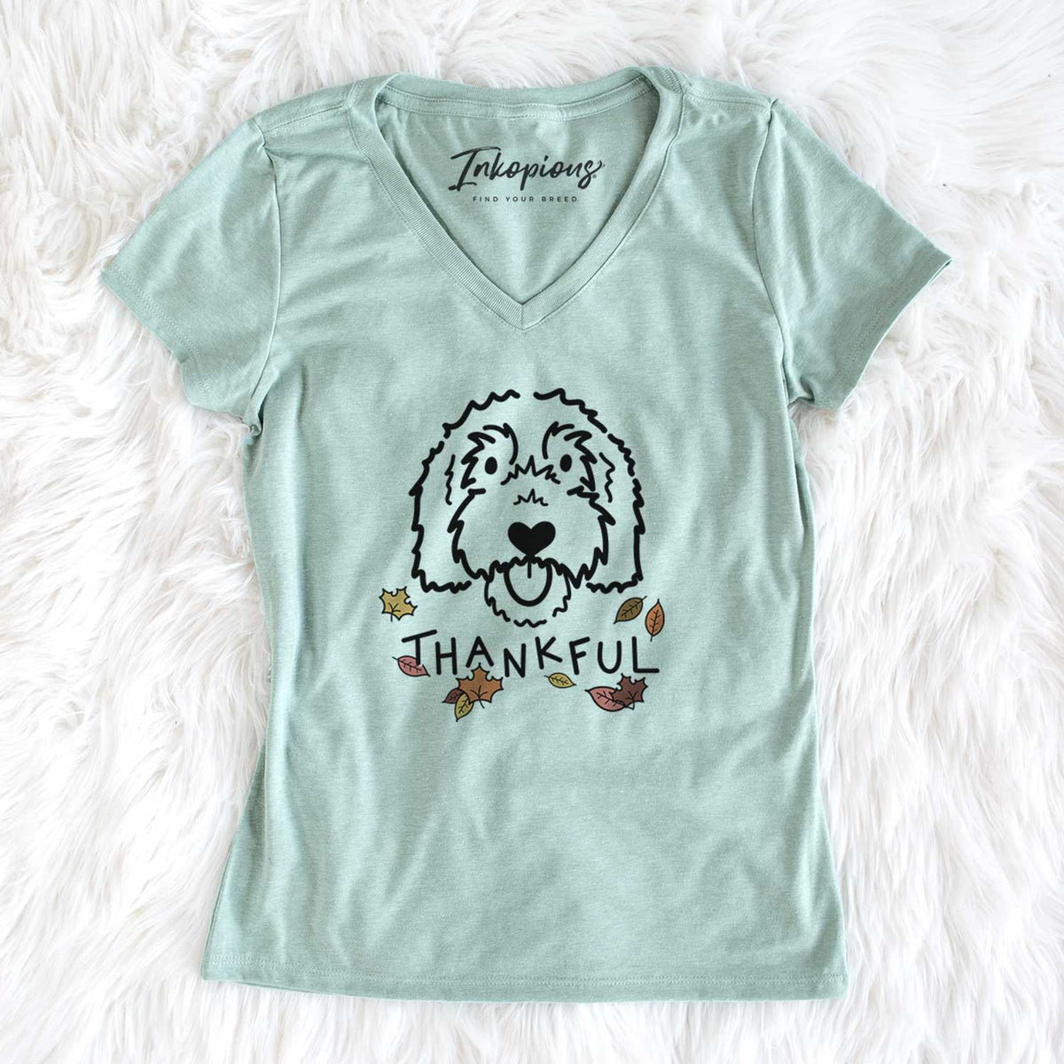 Thankful Goldendoodle - Gus - Women&#39;s V-neck Shirt