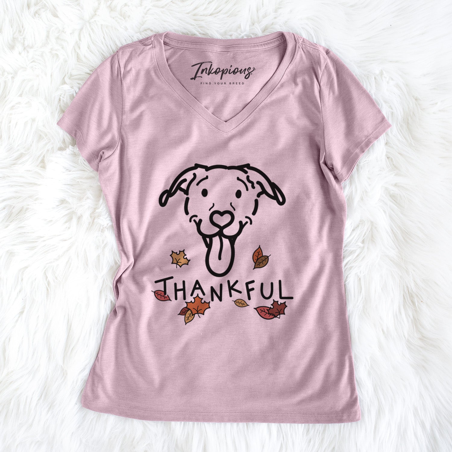 Thankful Pitbull Mix - Hemi - Women's Perfect V-neck Shirt