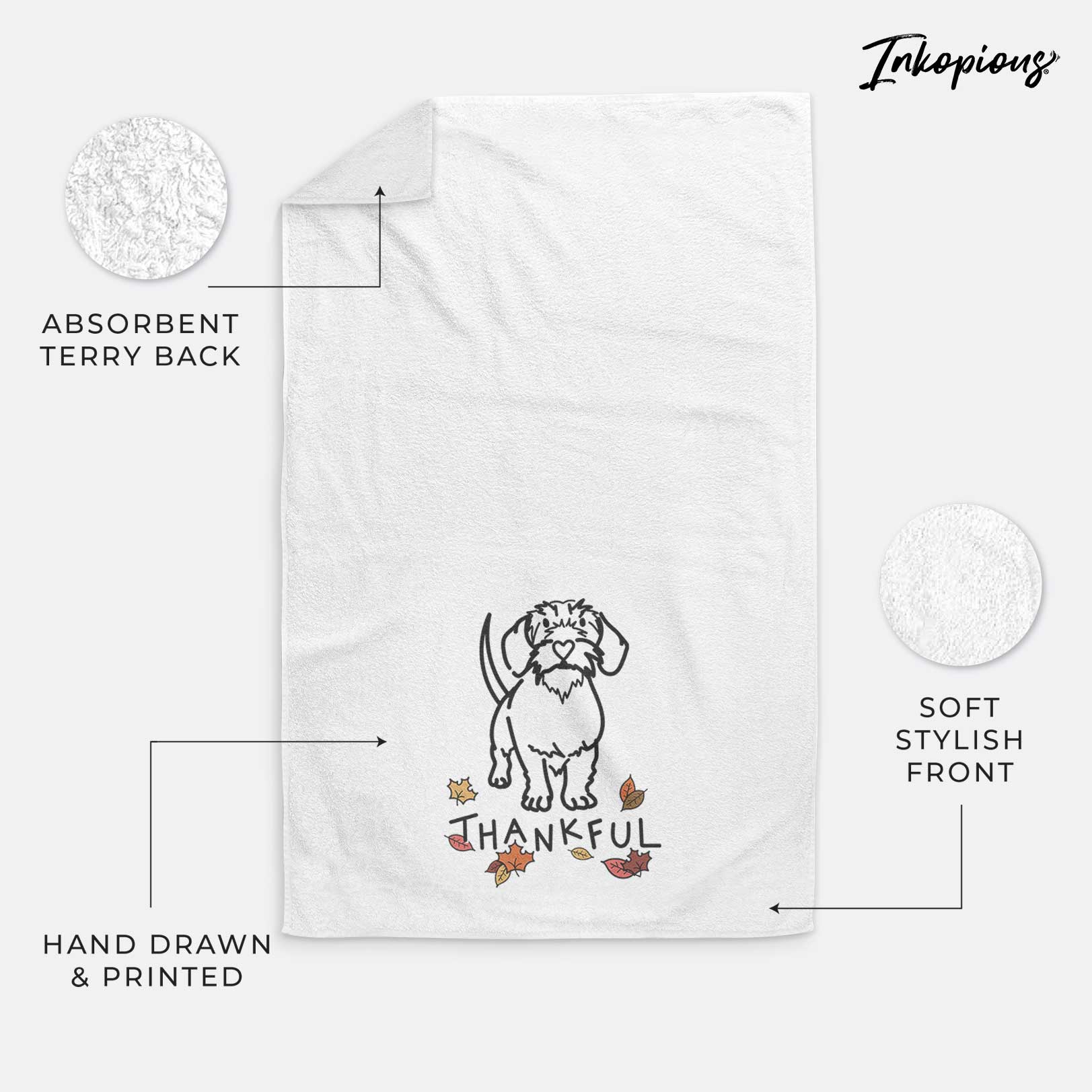 Thankful Wire Dachshund - Henry - Decorative Hand Towel