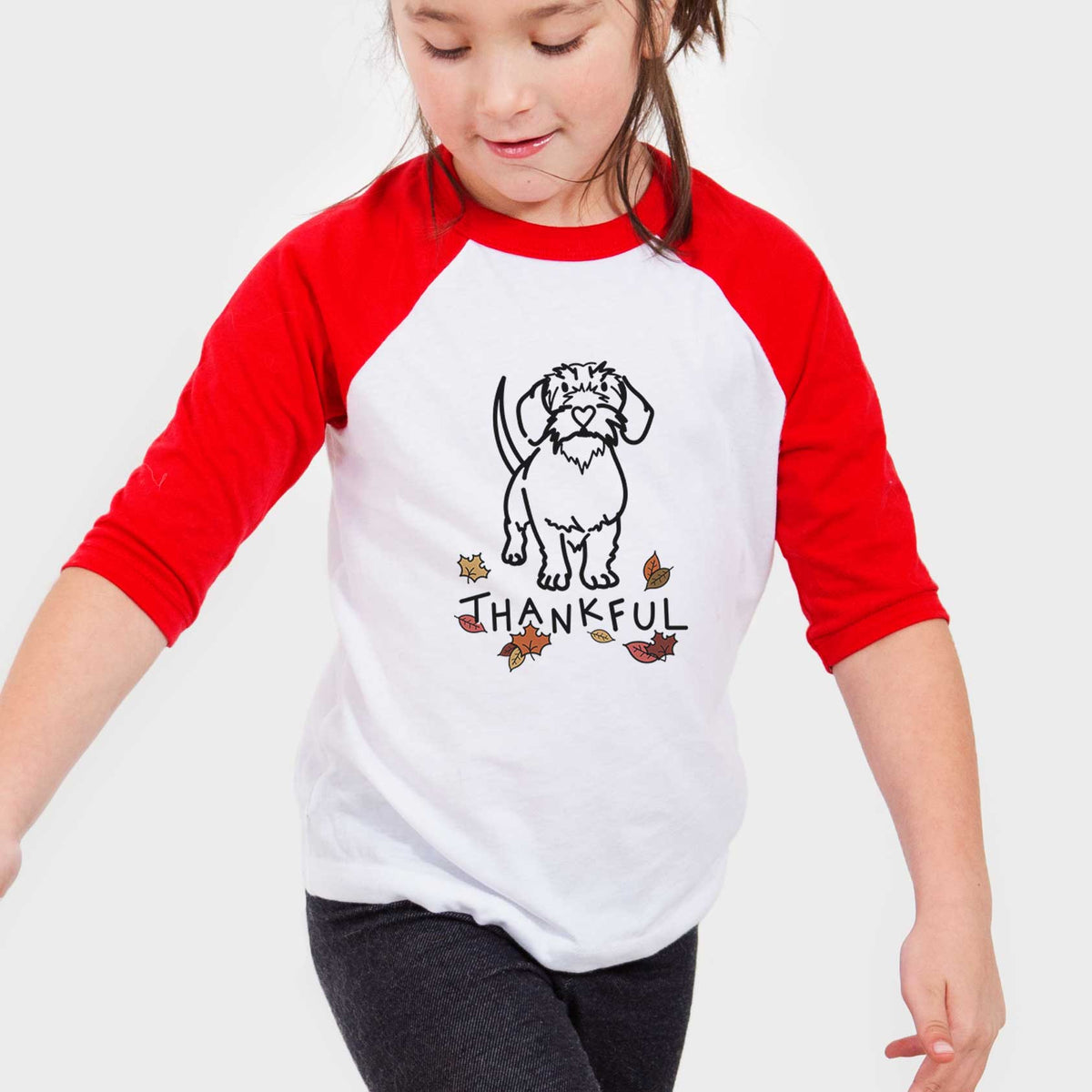 Thankful Wire Dachshund - Henry - Youth 3/4 Long Sleeve