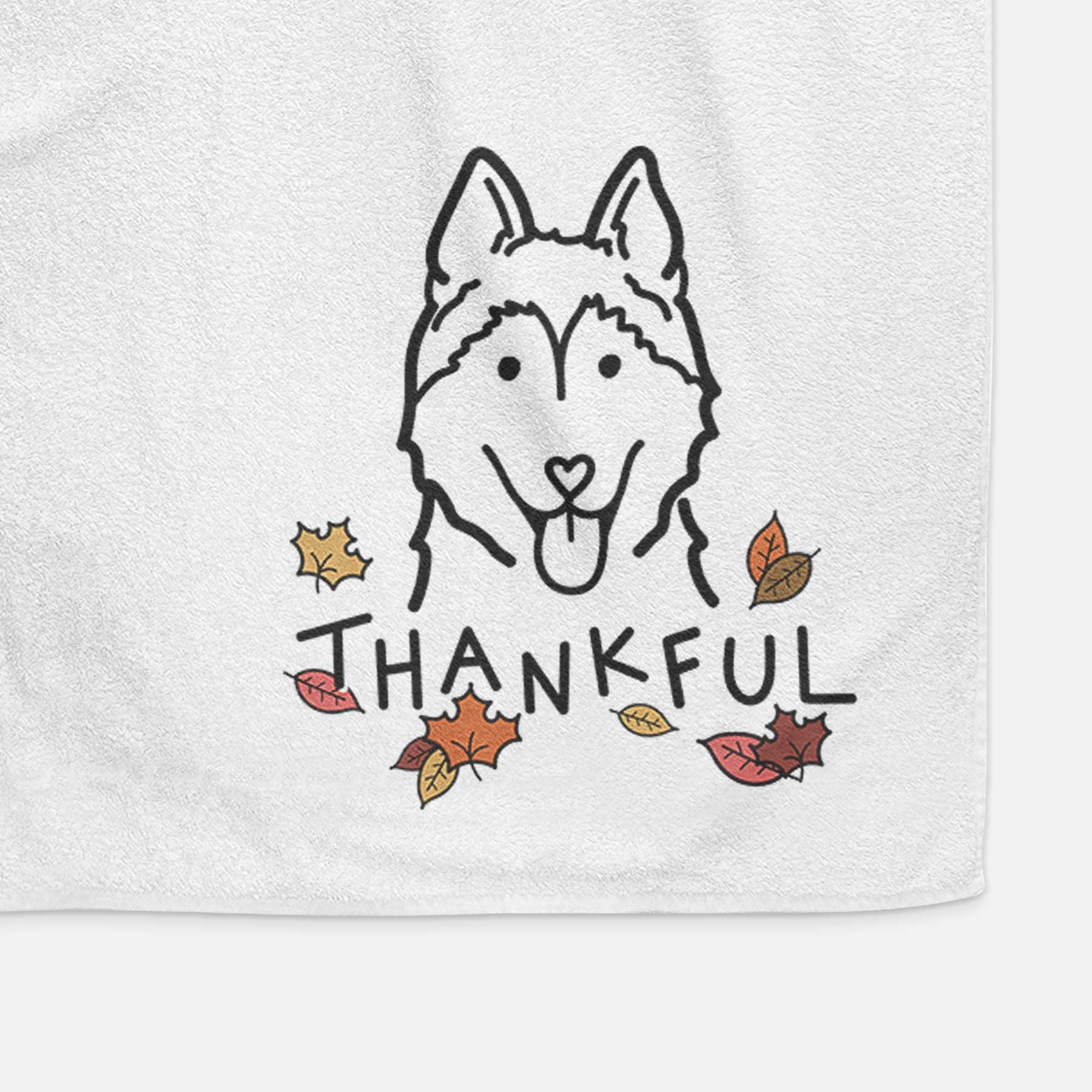 Thankful Siberian Husky - Decorative Hand Towel