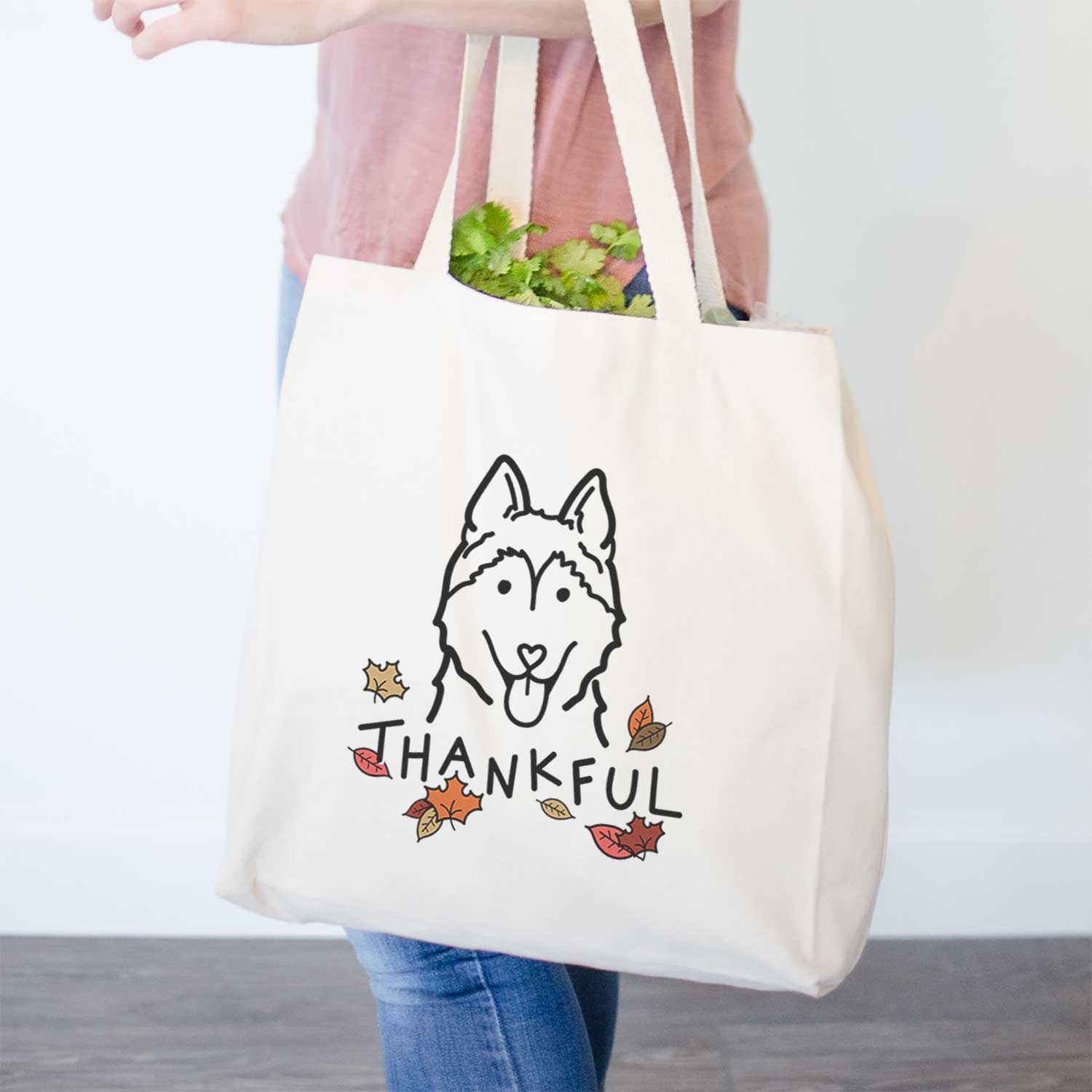 Thankful Siberian Husky - Tote Bag