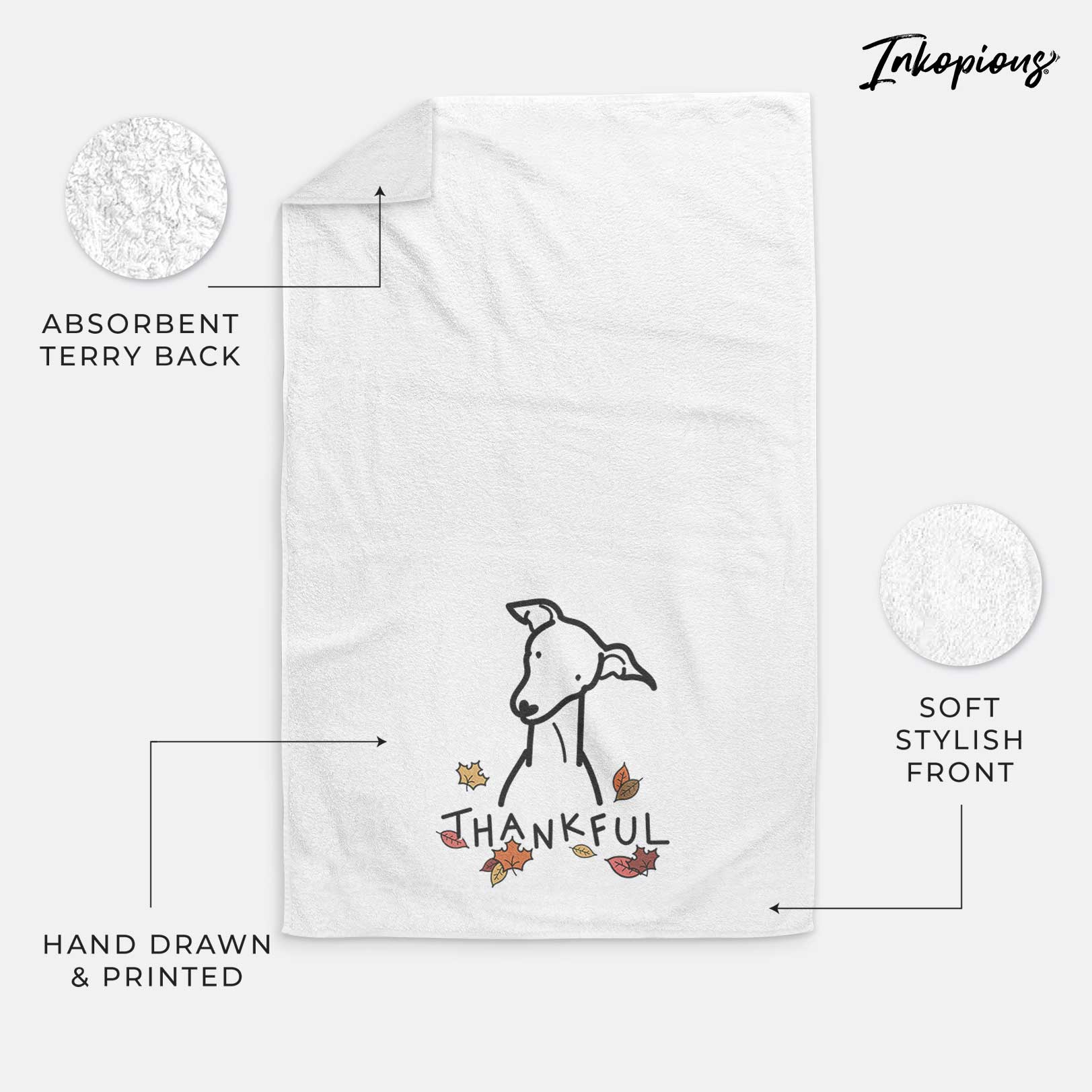 Thankful Italian Greyhound - Decorative Hand Towel