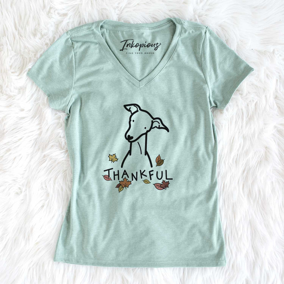 Thankful Italian Greyhound - Women&#39;s V-neck Shirt